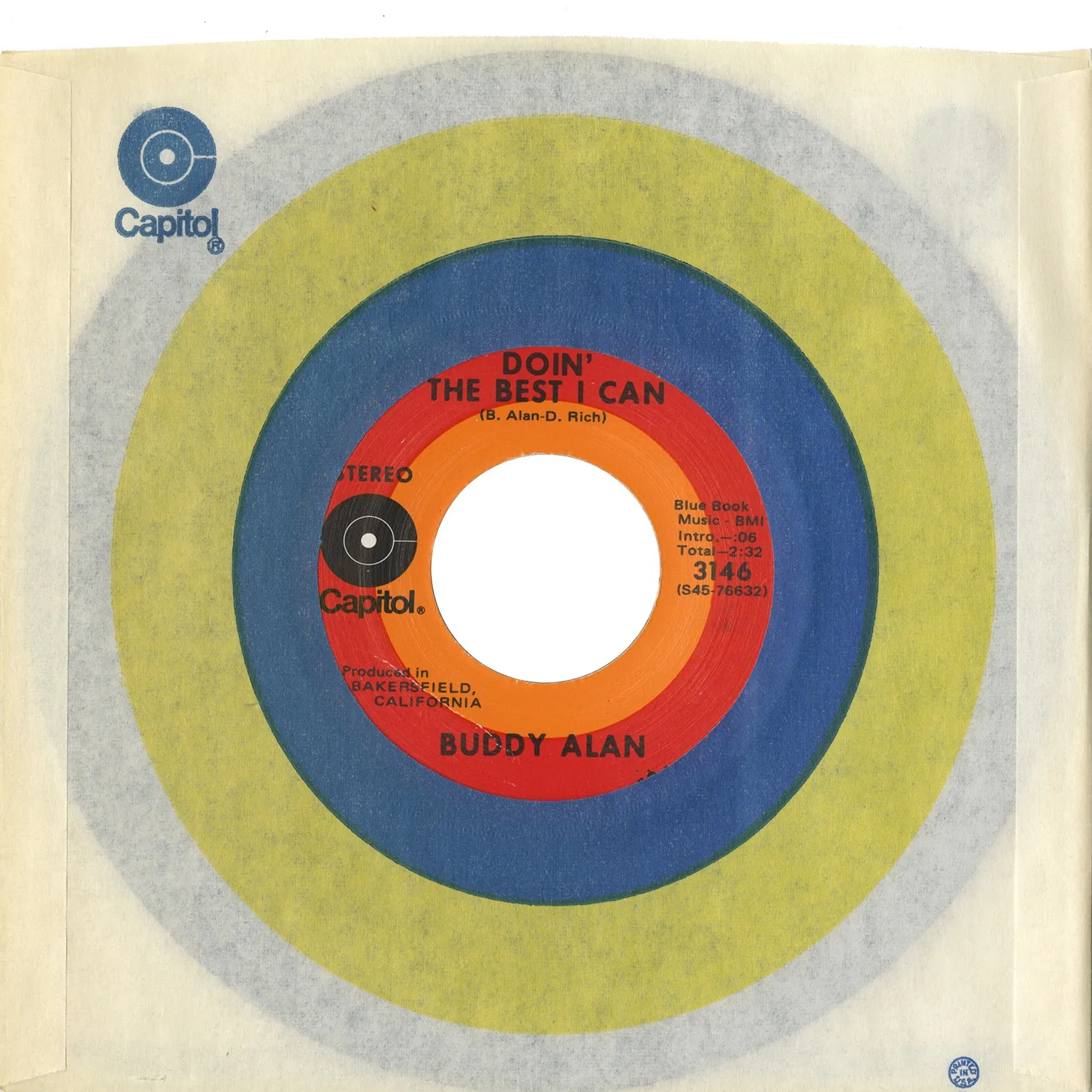 Omnivore Recordings Buddy Alan I Will Drink Your Wine vinyle 7"