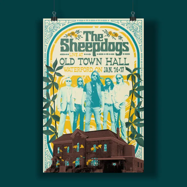 Sheepdogs Waterford affiche risographie 11x17