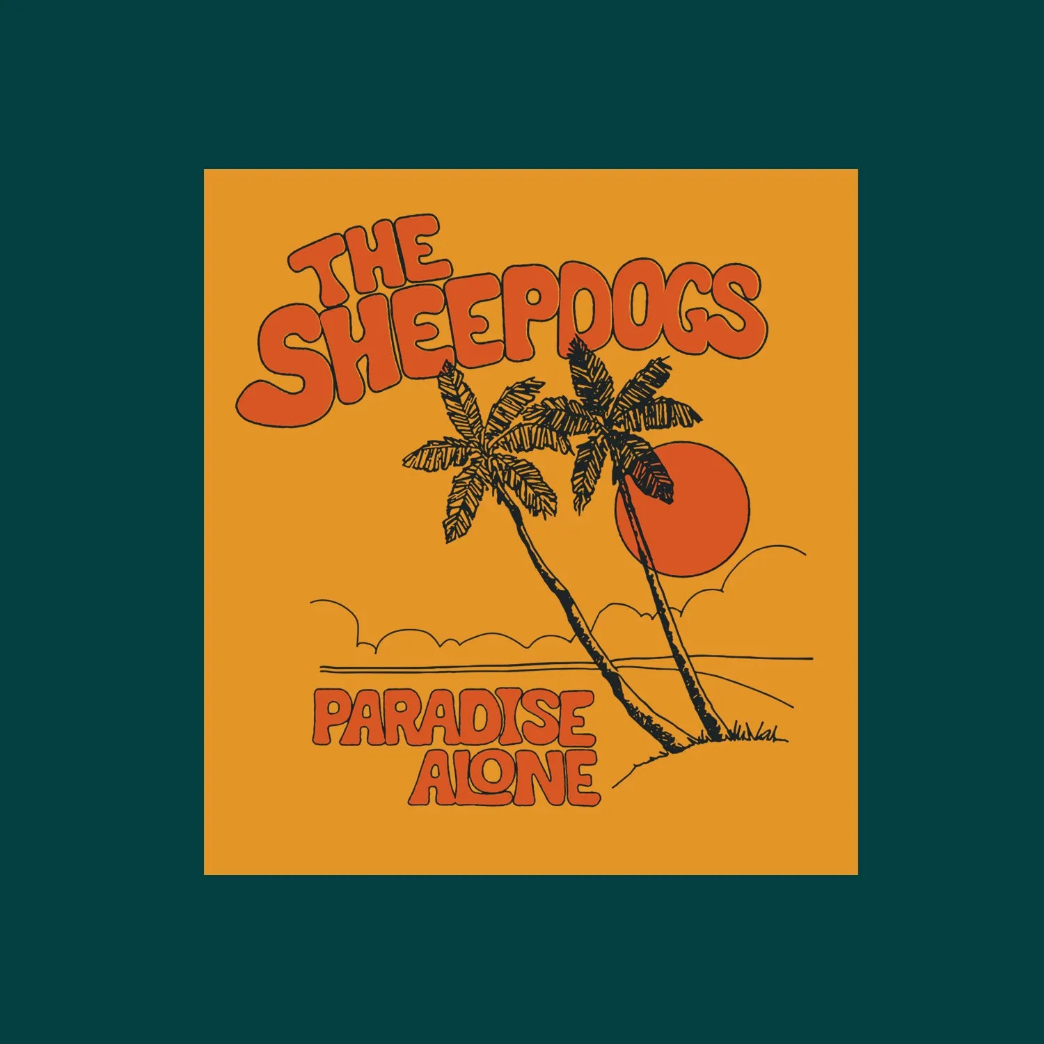 Sheepdogs Recording Co Paradise Alone t-shirt jaune sunset