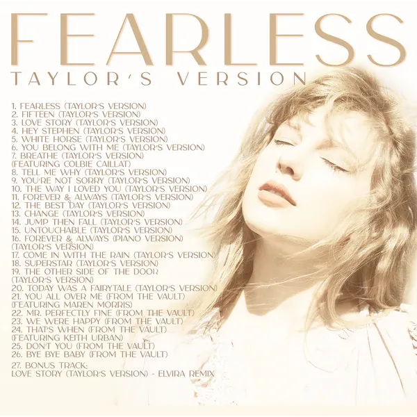 Taylor Swift Fearless Taylor's Version CD 27 titres