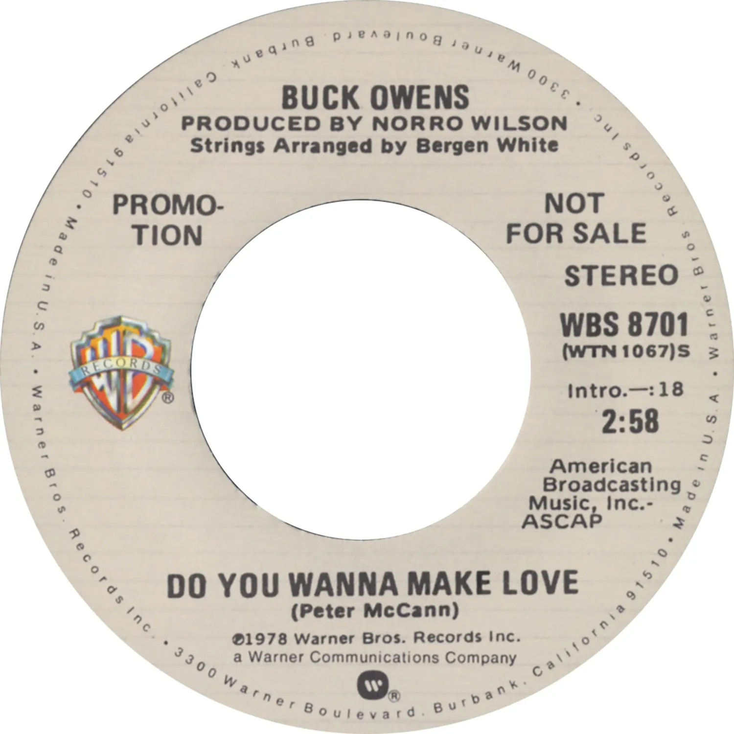 Omnivore Buck Owens Nights Are Forever Without You single 7 pouces