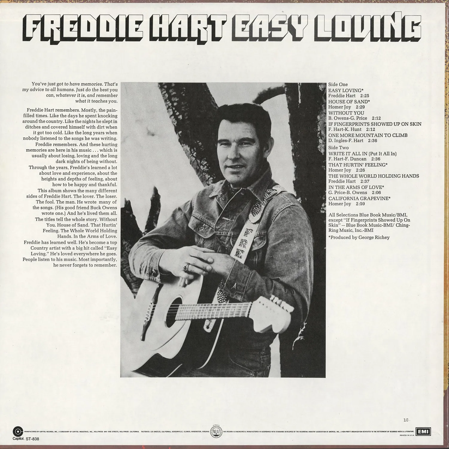 Freddie Hart Easy Loving LP Vinyle vintage scellé