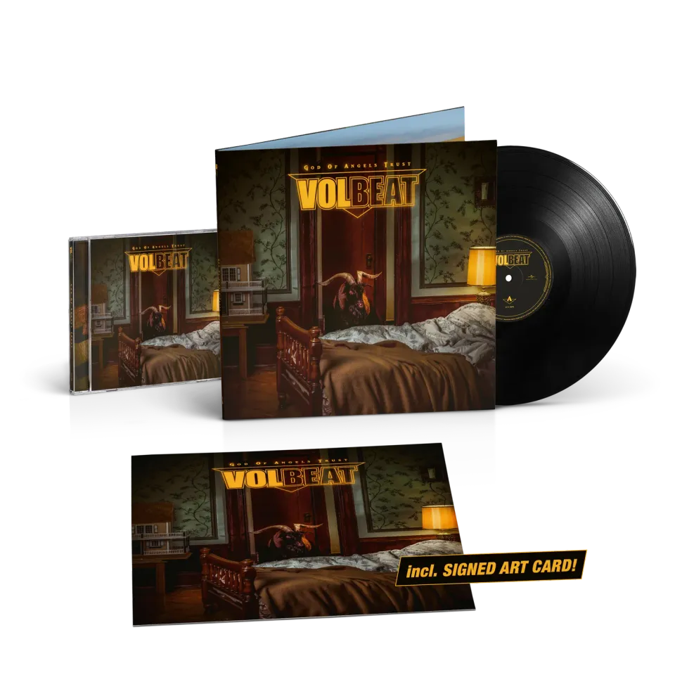 EMI God Of Angels Trust pack vinyle noir + CD signé