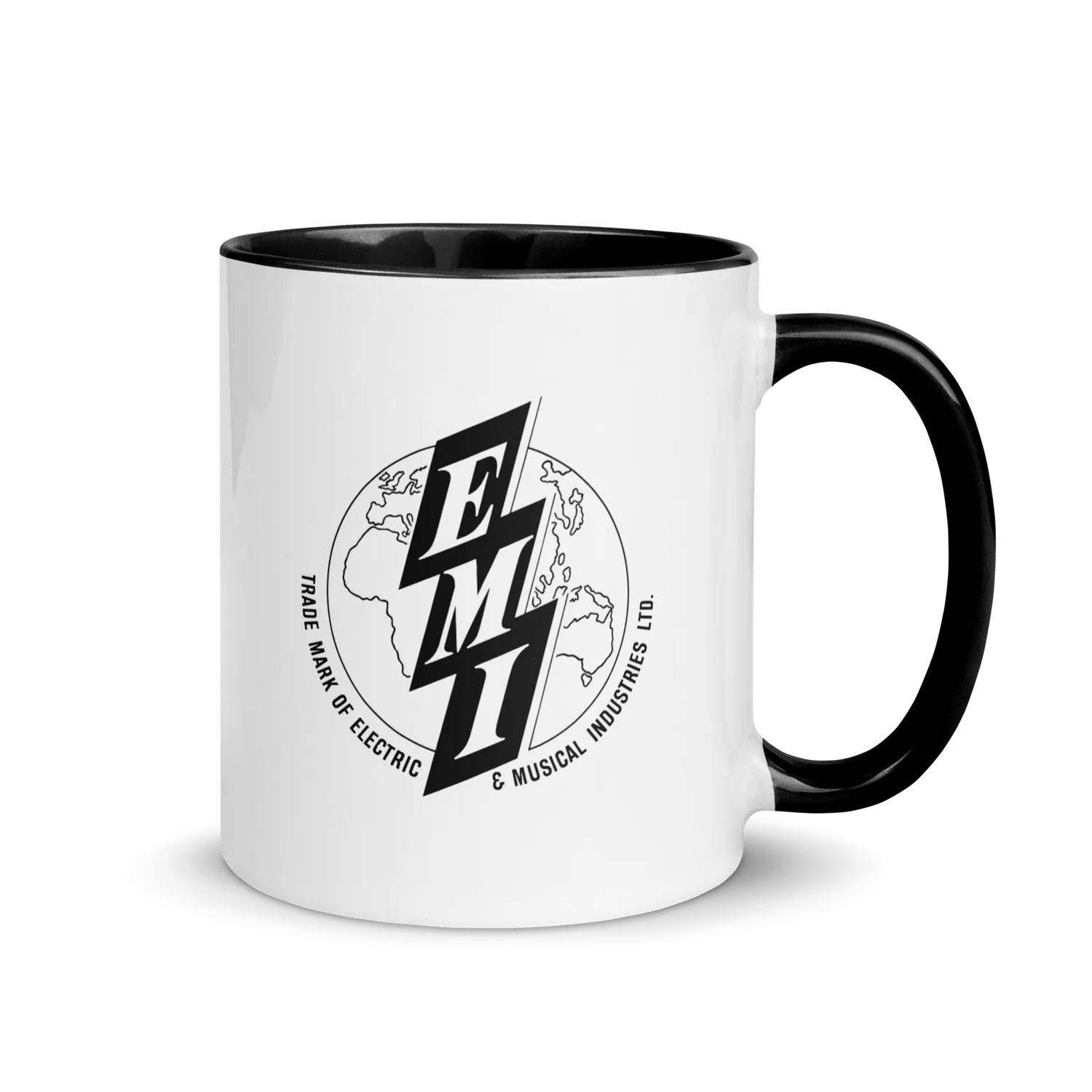 EMI mug blanc logo globe céramique 33 cl