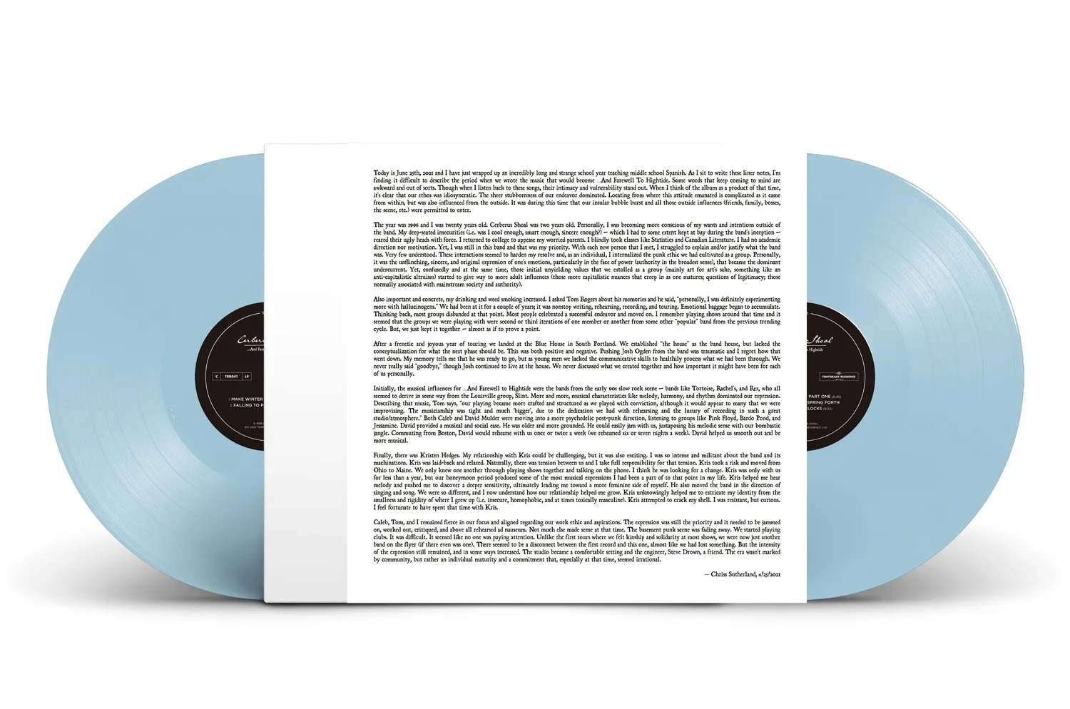 Temporary Residence Cerberus Shoal And Farewell To Hightide double vinyle bleu ciel