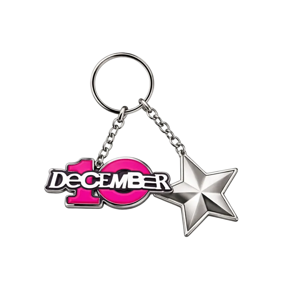 EMI December 10 porte-clés étoile argenté 70 mm
