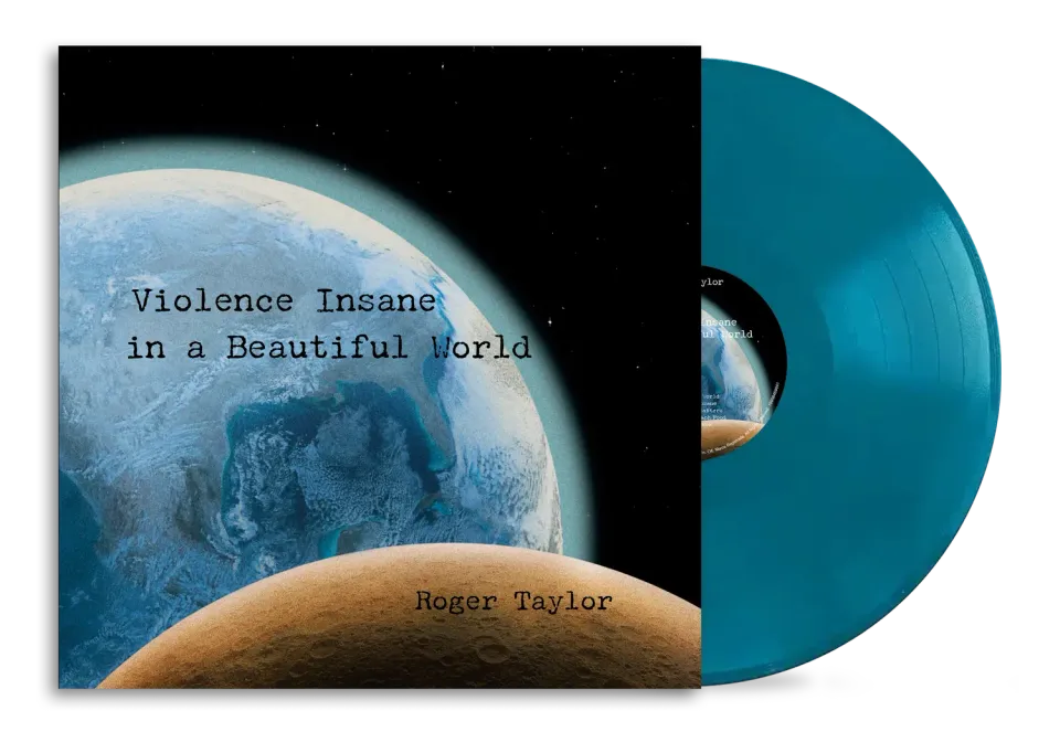 ROGER TAYLOR Violence Insane In A Beautiful World vinyle bleu