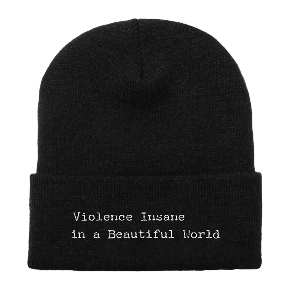 Roger Taylor Violence Insane In A Beautiful World bonnet noir brodé