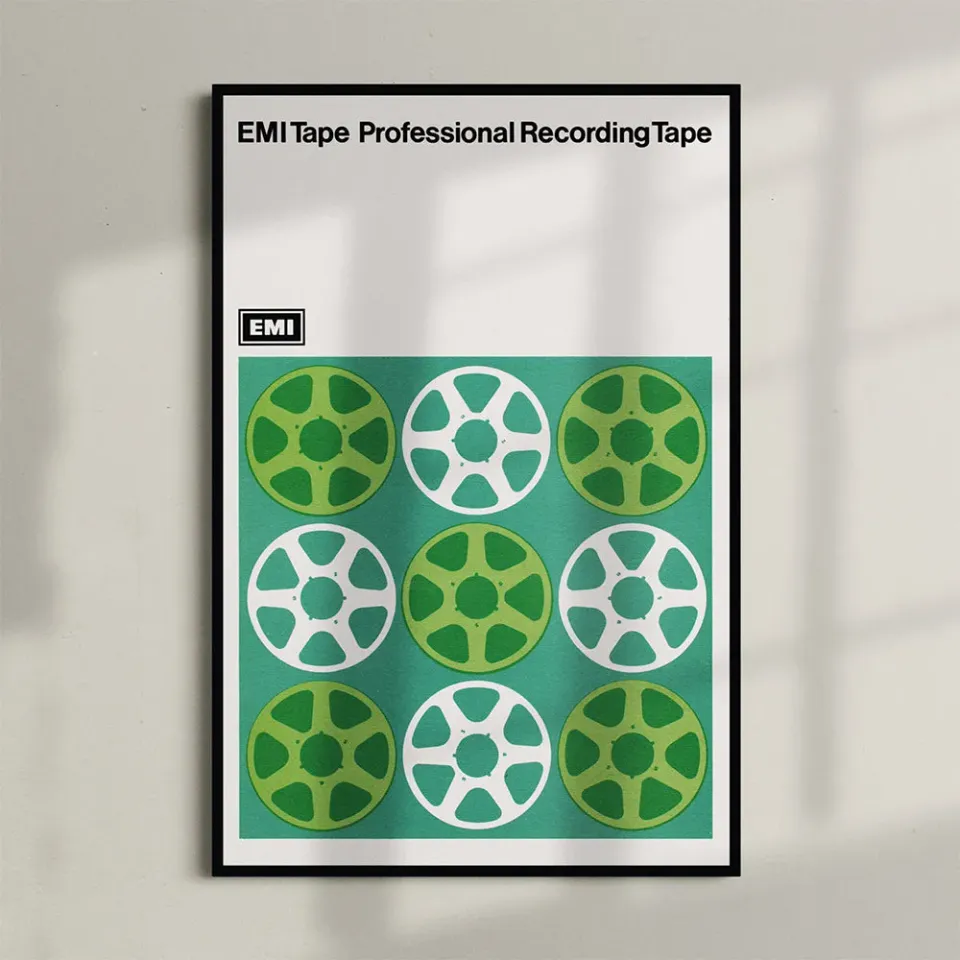 EMI Tape affiche encadrée verte 61x91 cm