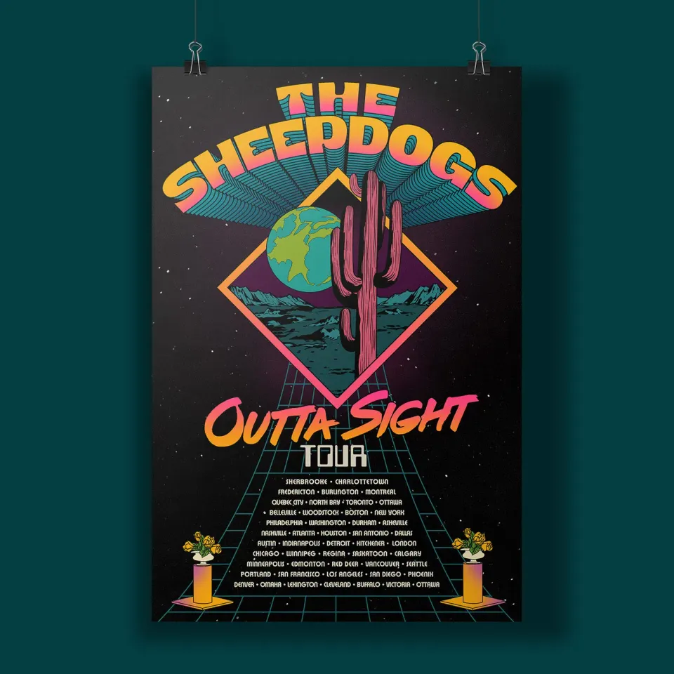 Sheepdogs Recording Co Outta Sight affiche sérigraphie