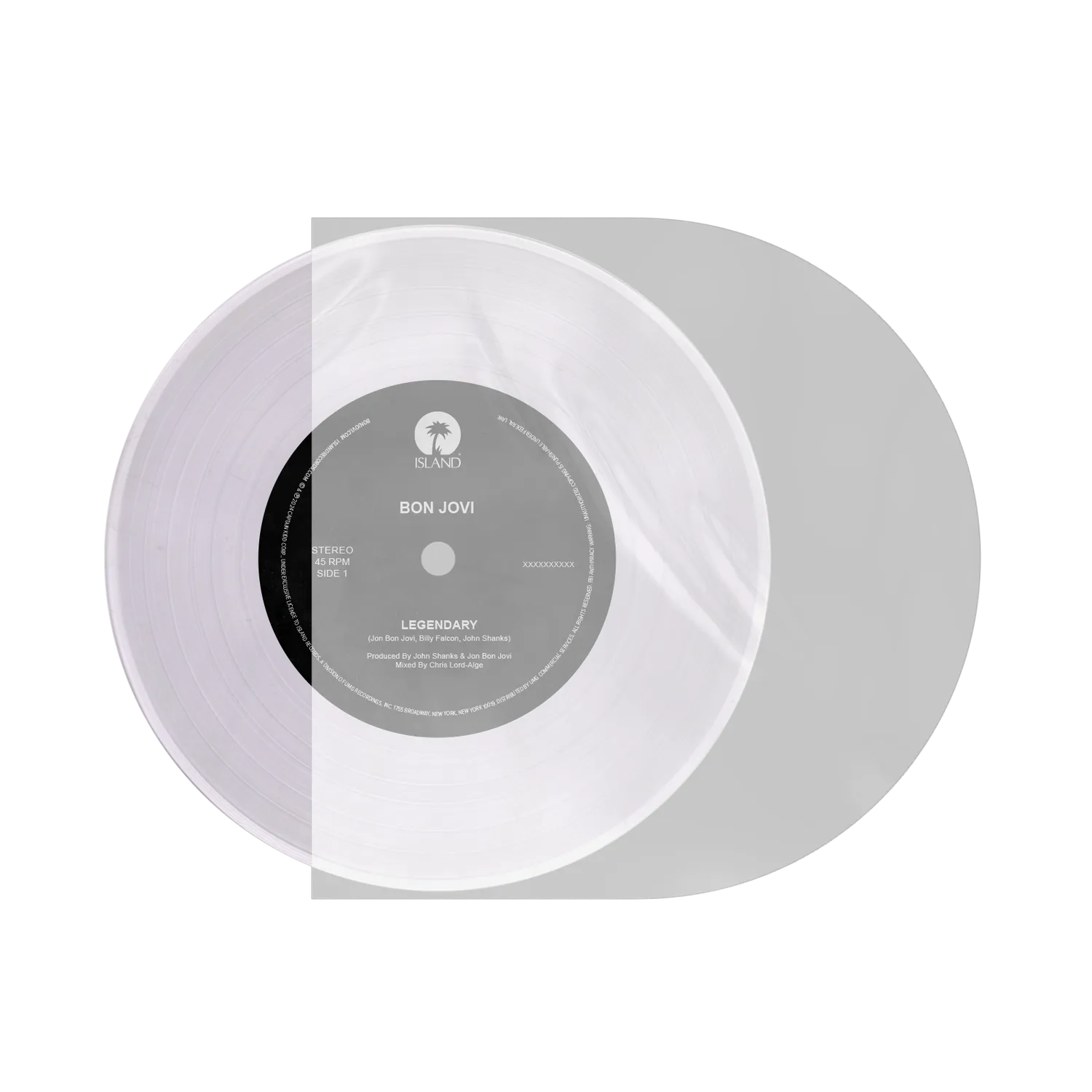 EMI Bon Jovi Legendary vinyle 7" transparent