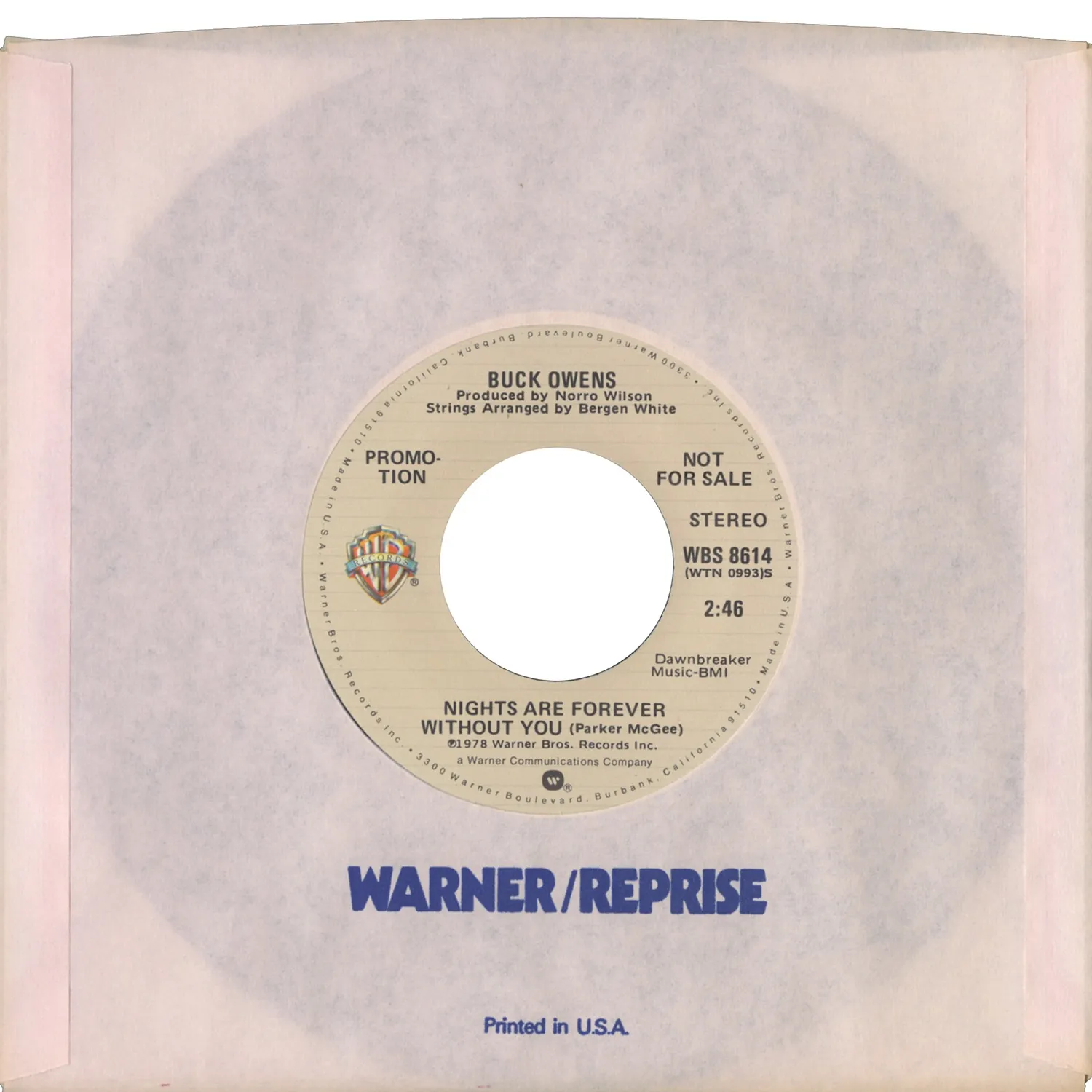 Omnivore Buck Owens Nights Are Forever Without You single 7 pouces