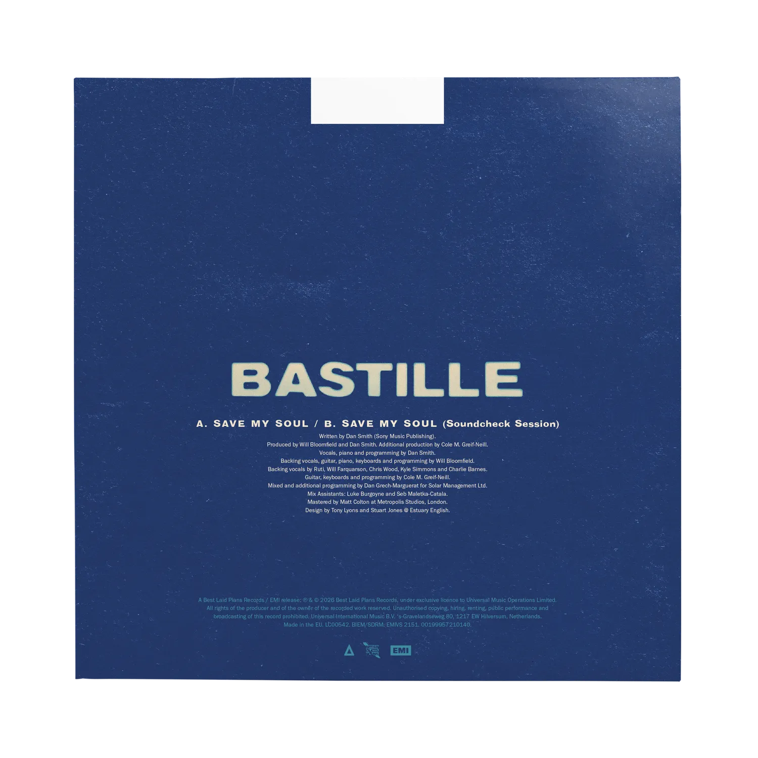 EMI Save My Soul single 7" vinyle bleu