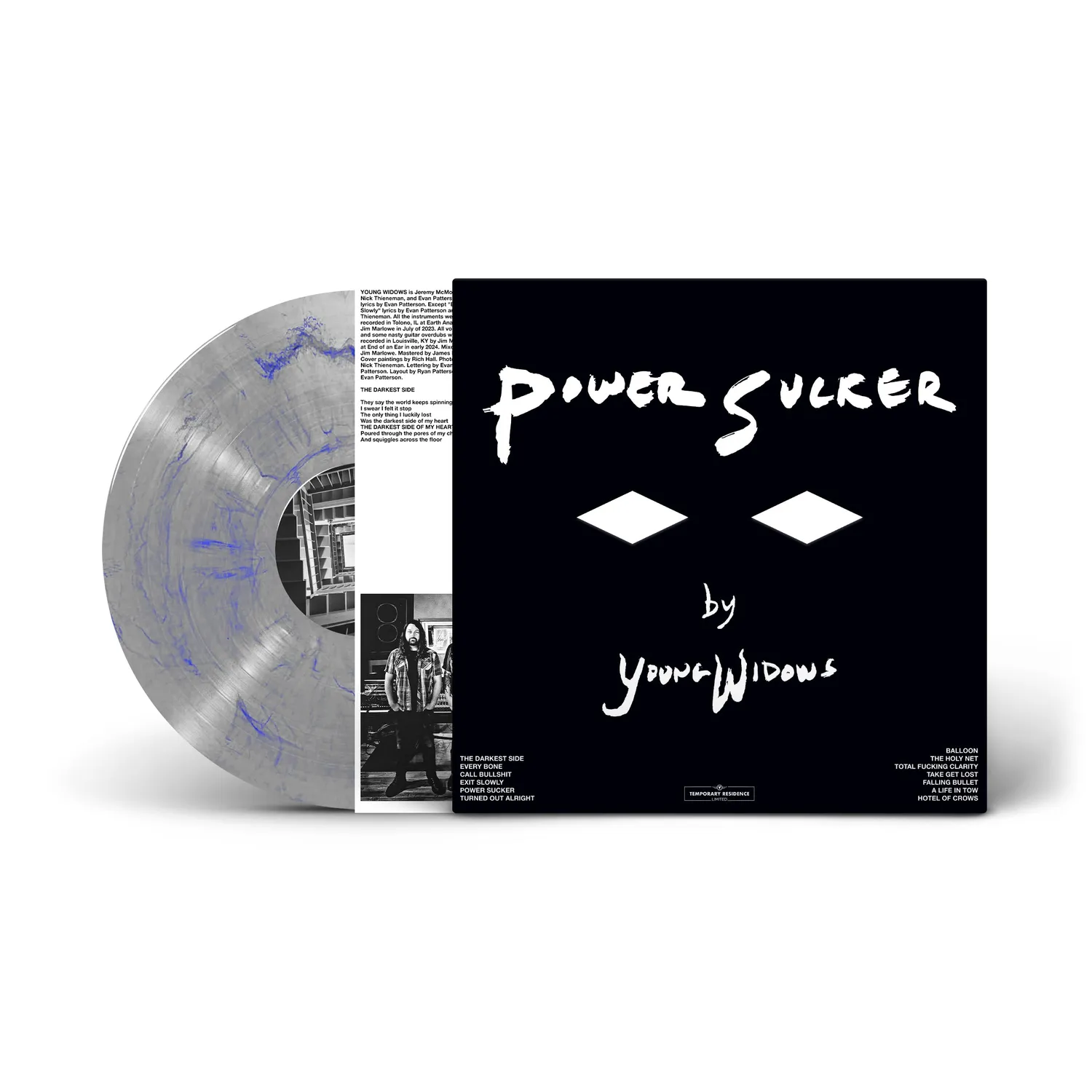 Young Widows Power Sucker vinyle argent bleu streaks
