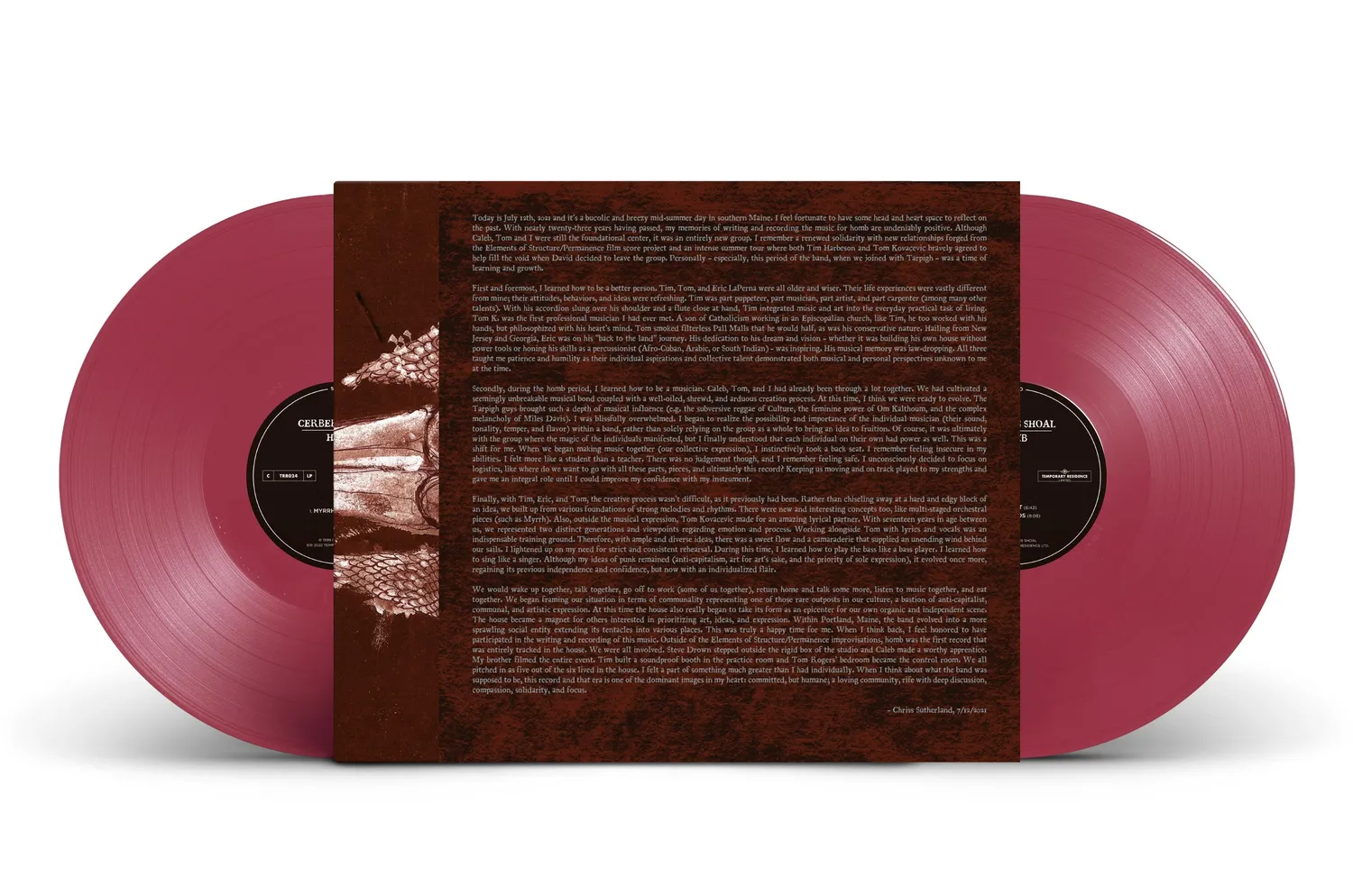 Cerberus Shoal Homb Anniversary vinyle 2LP rouge