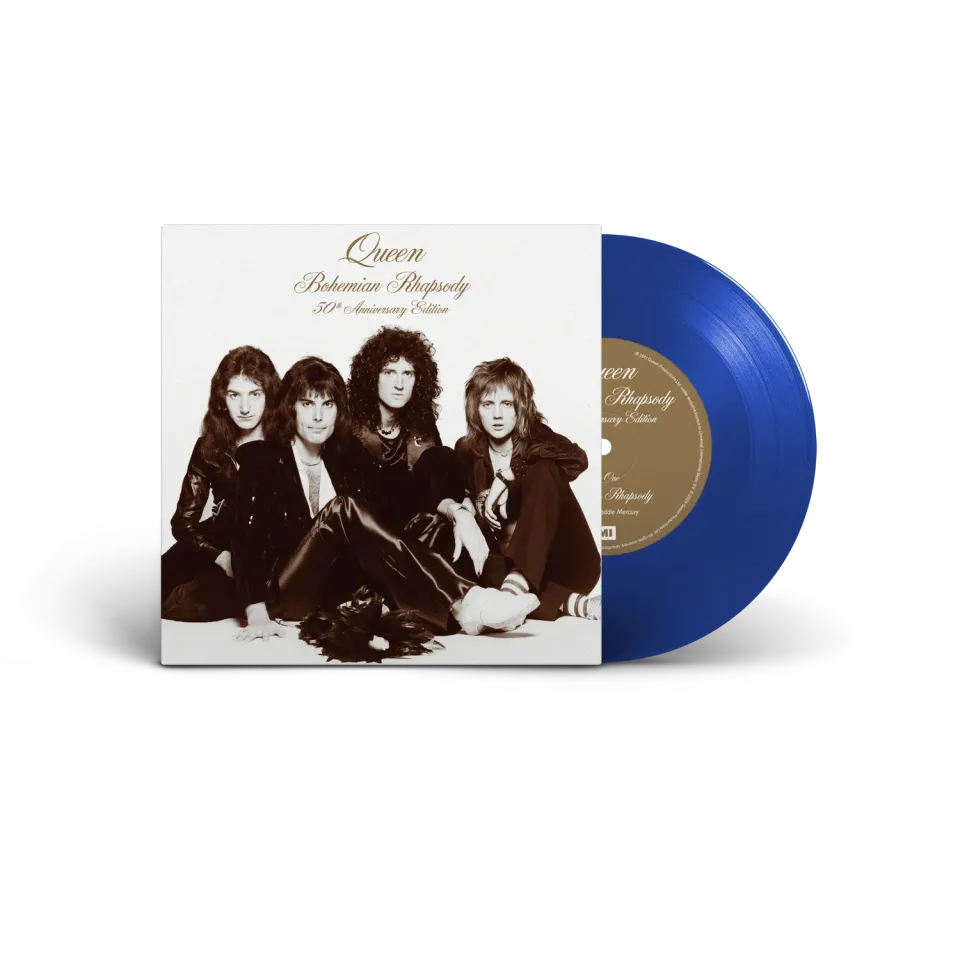 EMI Bohemian Rhapsody 50th Anniversary single 7" bleu transparent