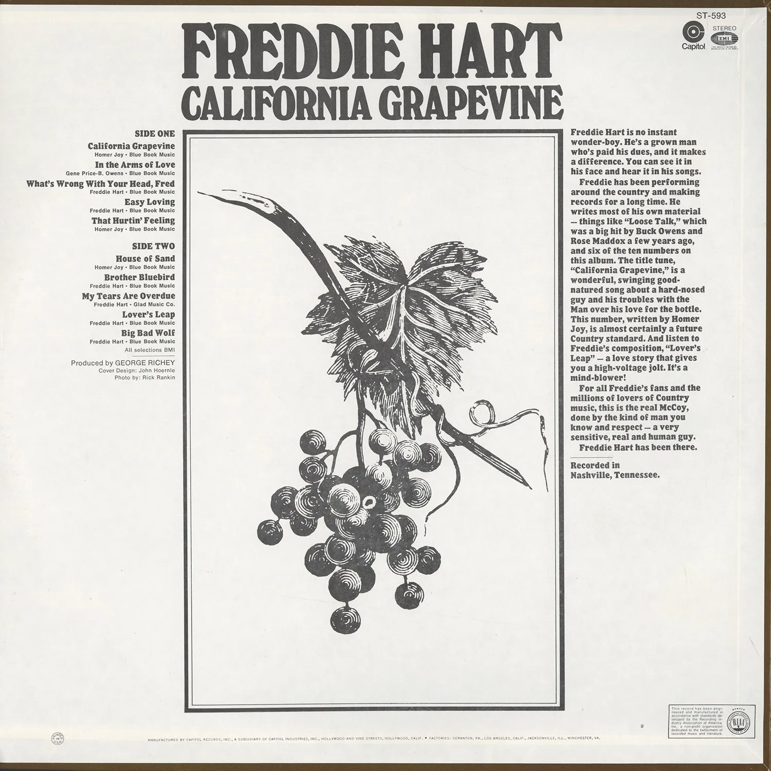Omnivore Freddie Hart California Grapevine vinyle vintage scellé