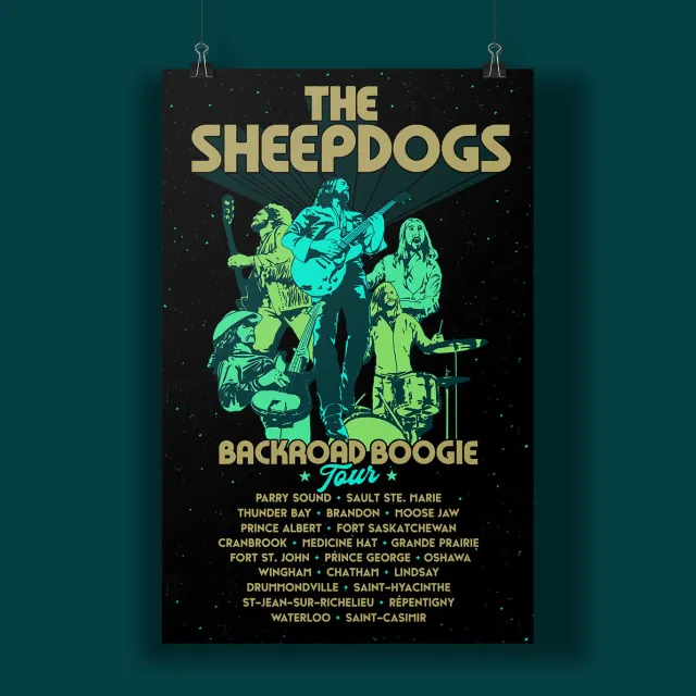 Sheepdogs Backroad Boogie affiche sérigraphiée