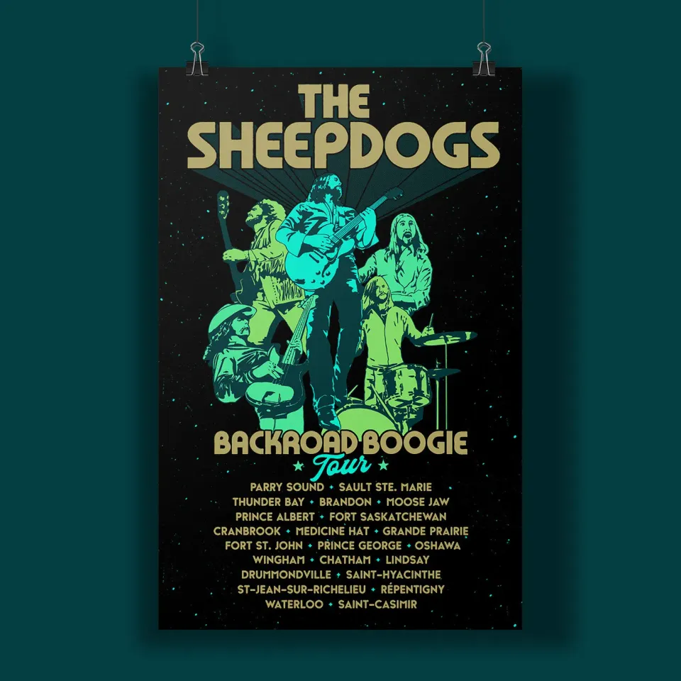 Sheepdogs Backroad Boogie affiche sérigraphiée