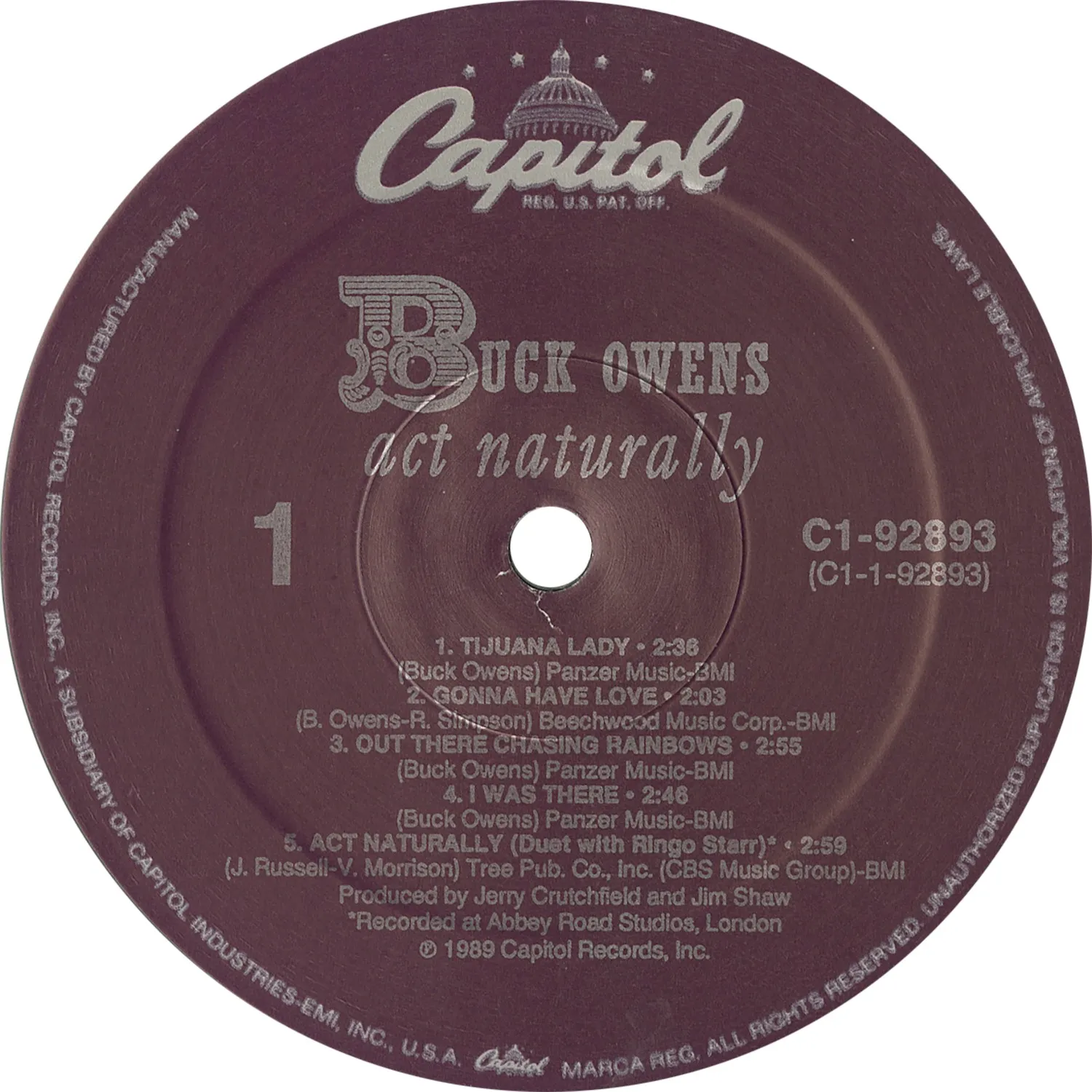 Omnivore Buck Owens Act Naturally vinyle vintage scellé + certificat