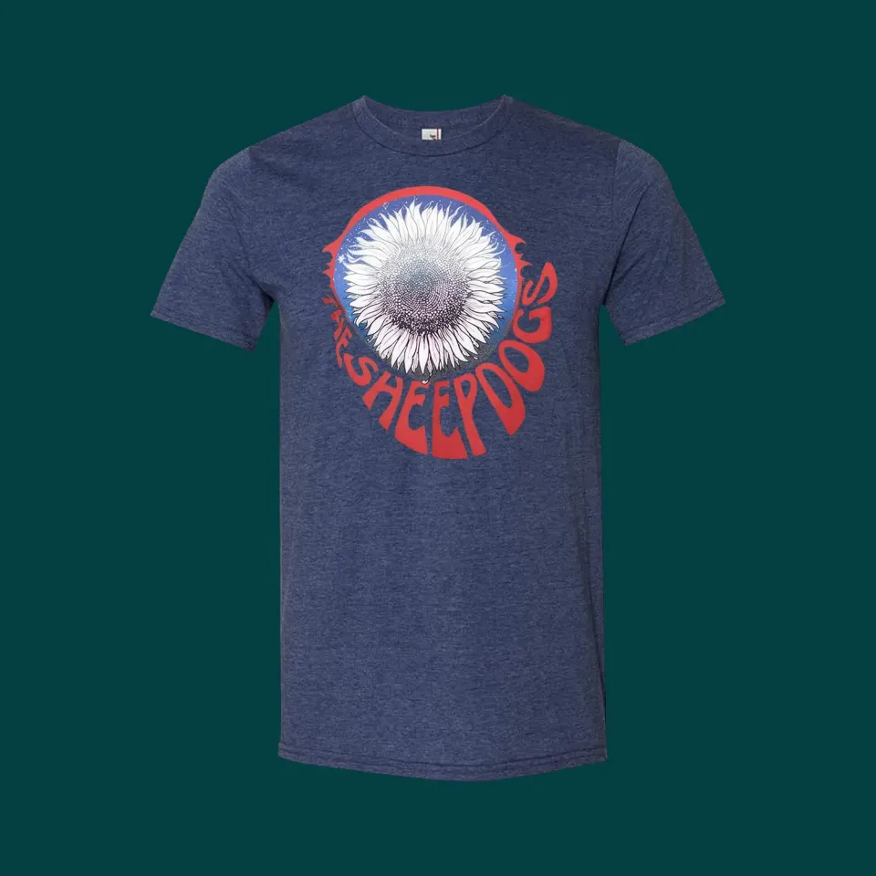 Sheepdogs Recording Co Sunflower tee gris bleu chiné