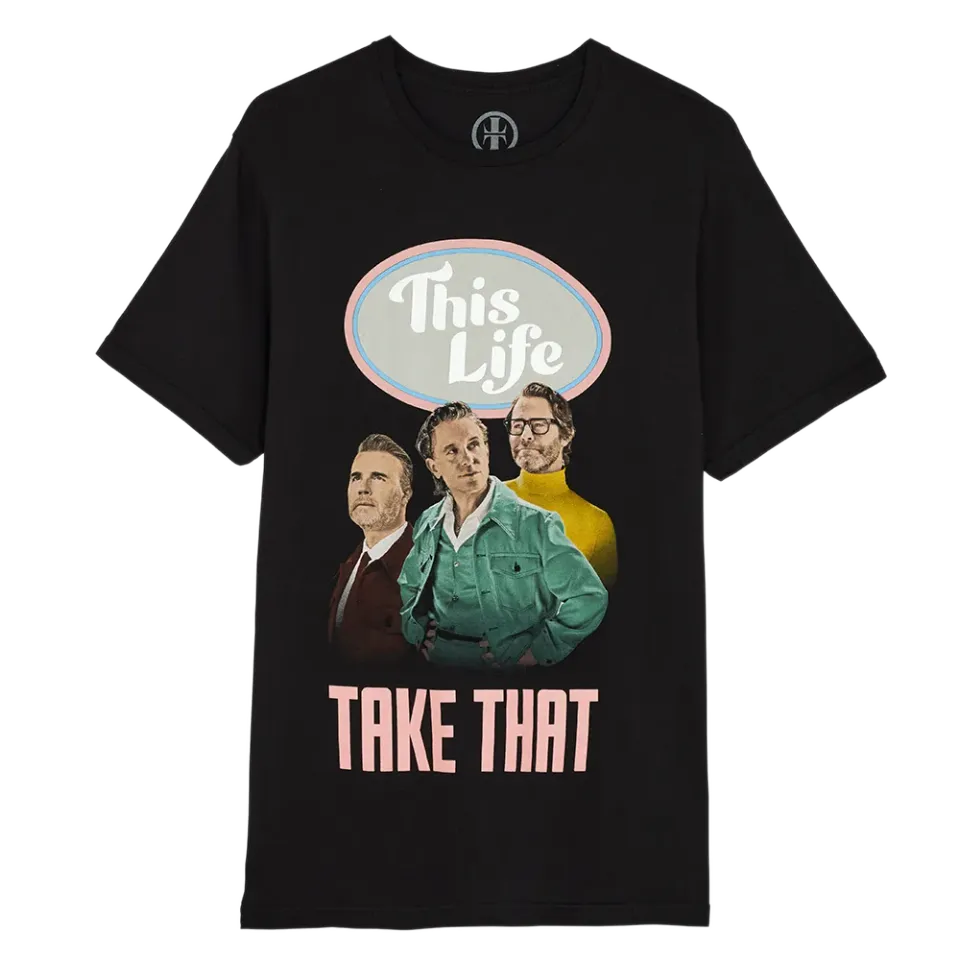 Take That This Life Tour Dateback t-shirt charcoal dates dos