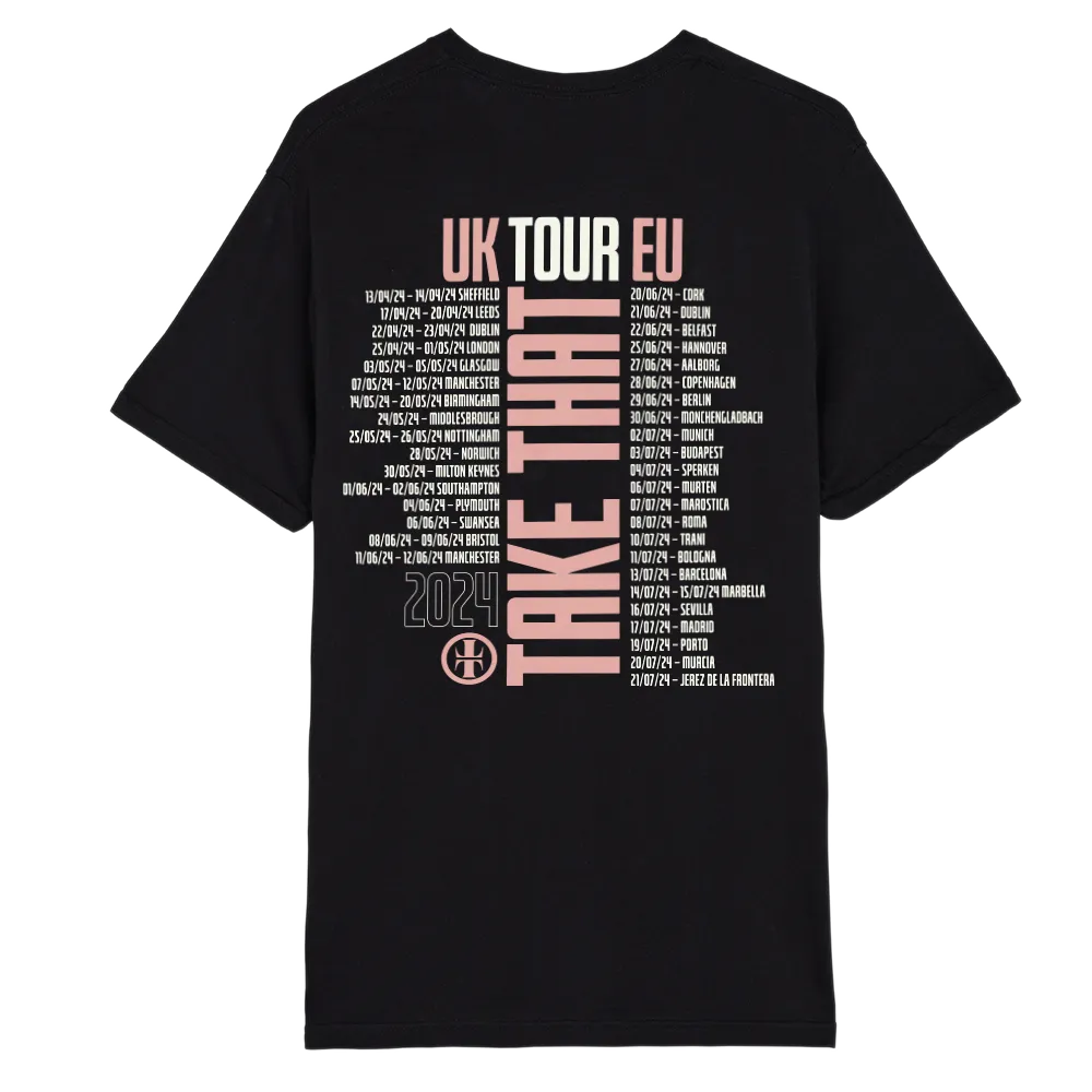 Take That This Life Tour Dateback t-shirt charcoal dates dos