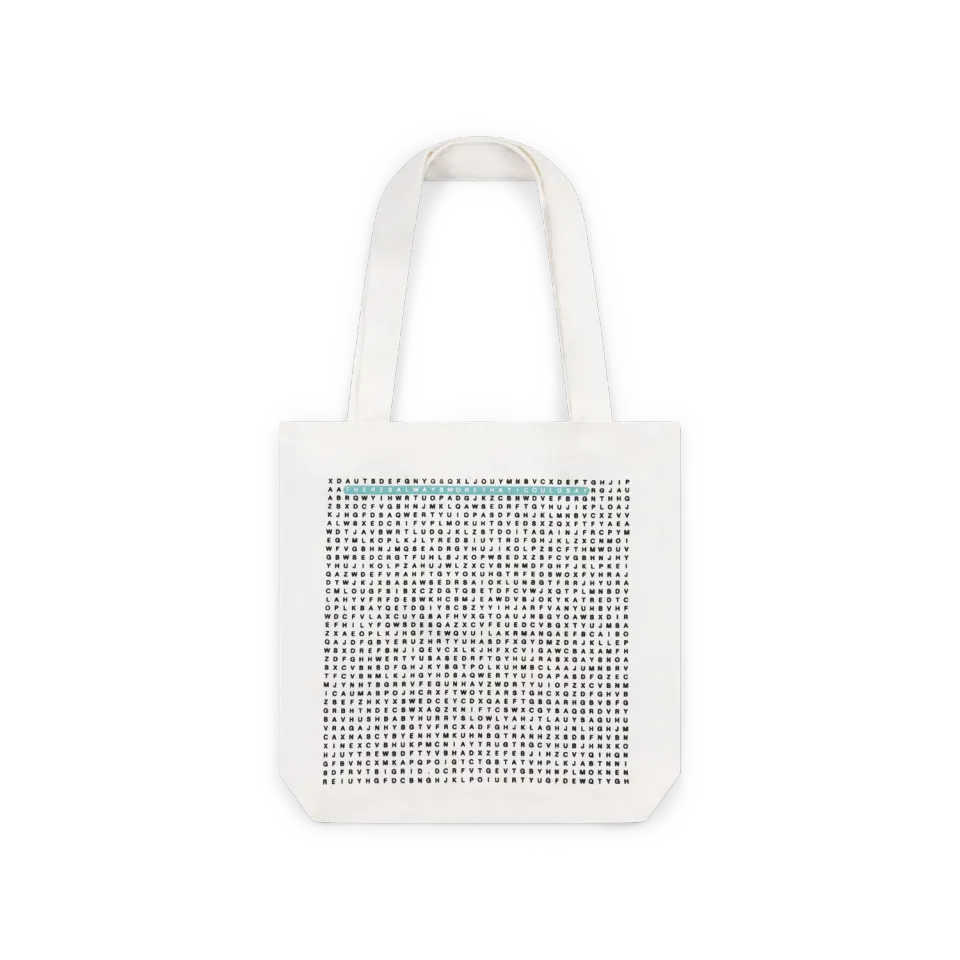 EMI Cream Word Search tote bag beige coton