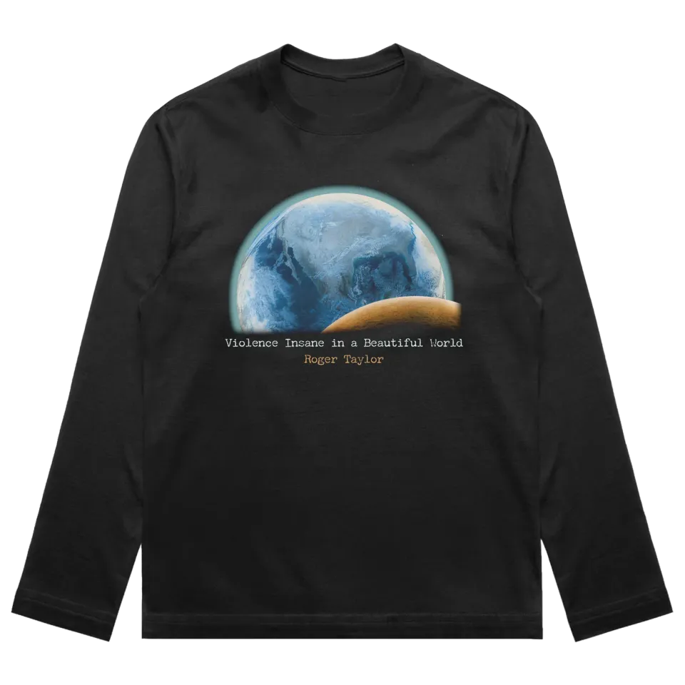 Roger Taylor Violence Insane In A Beautiful World t-shirt manches longues noir