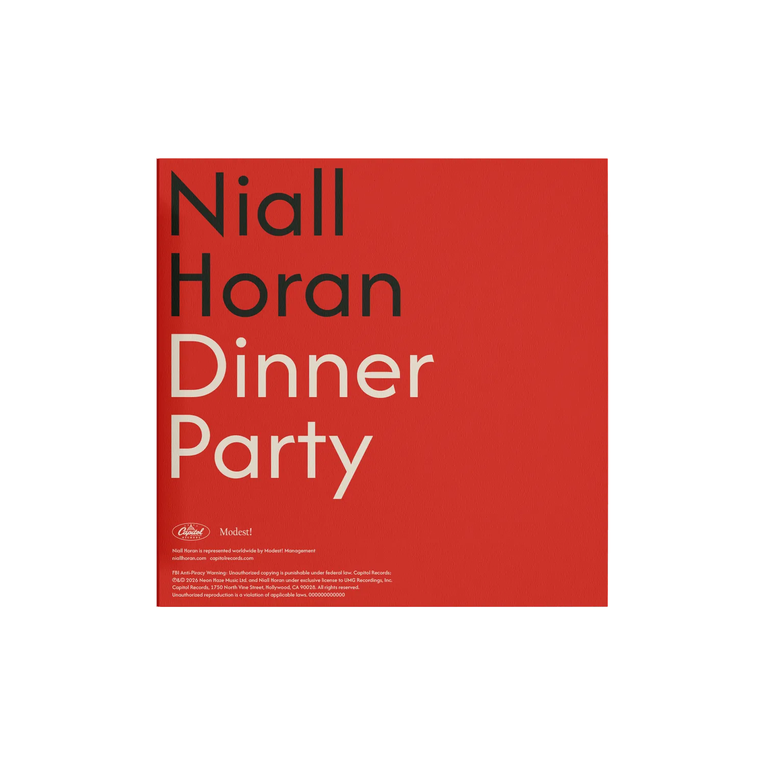 Niall Horan Dinner Party 45 tours 7 pouces rouge