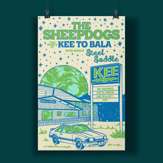 Sheepdogs Recording Co Kee to Bala affiche risographie
