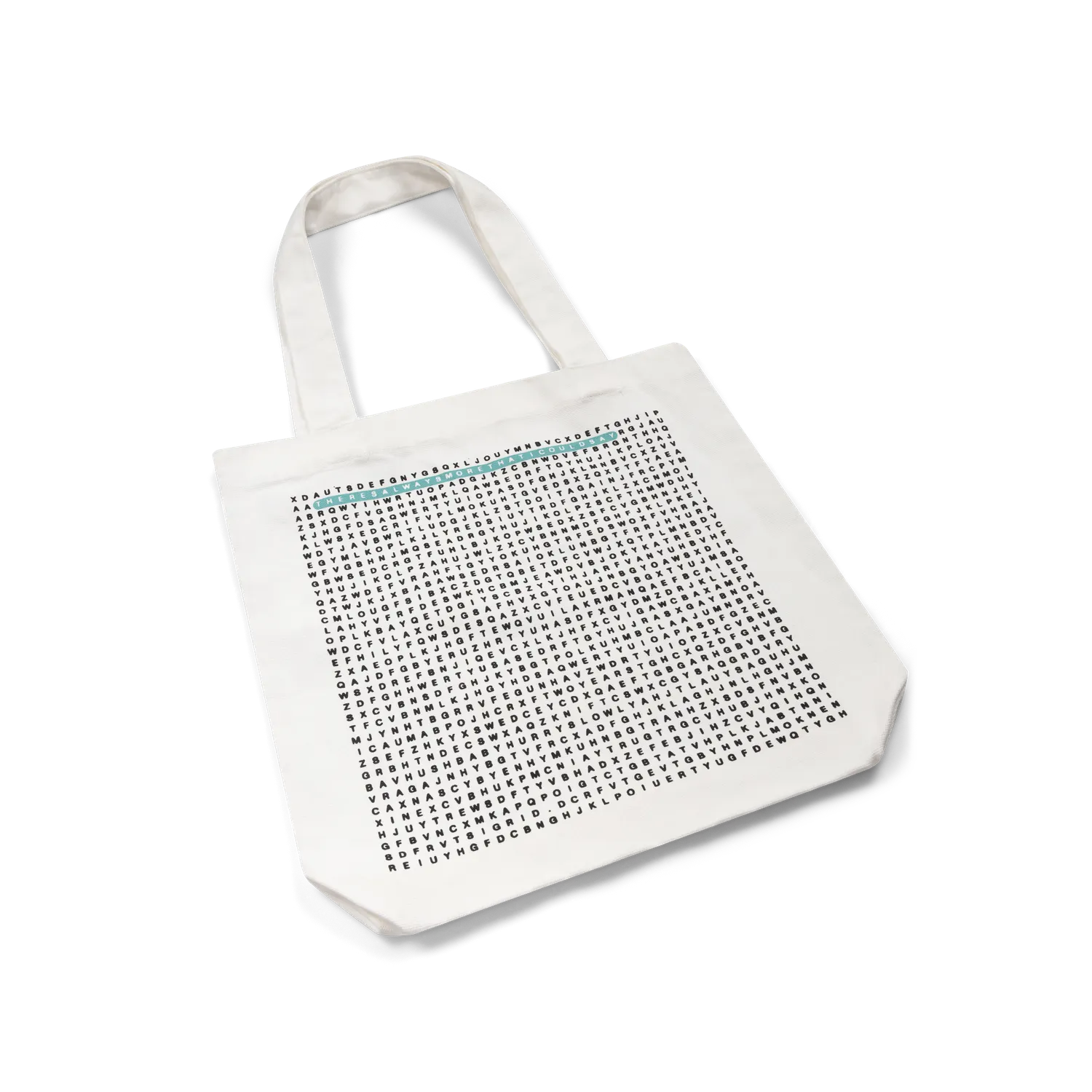 EMI Cream Word Search tote bag beige coton