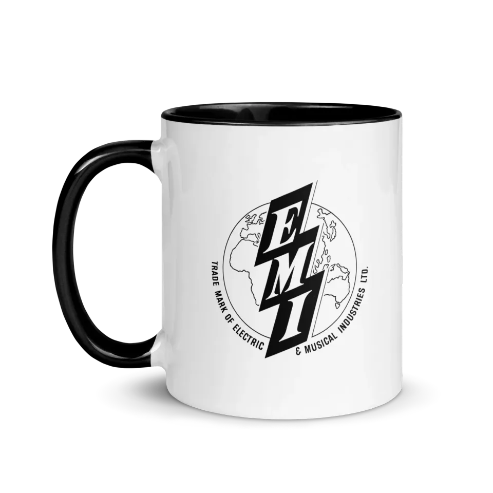 EMI mug blanc logo globe céramique 33 cl