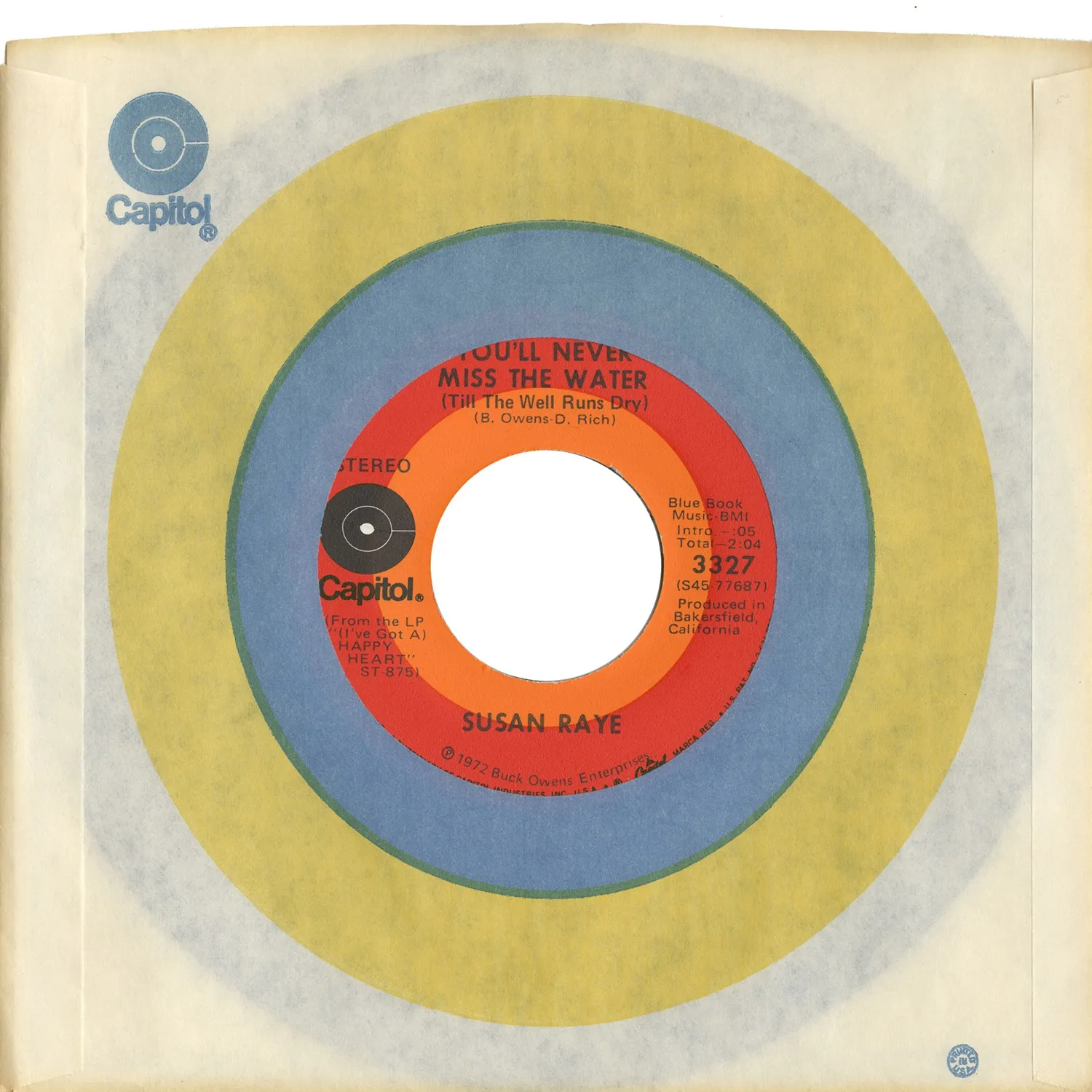 Susan Raye My Heart Has A Mind 45 tours 7" vintage country