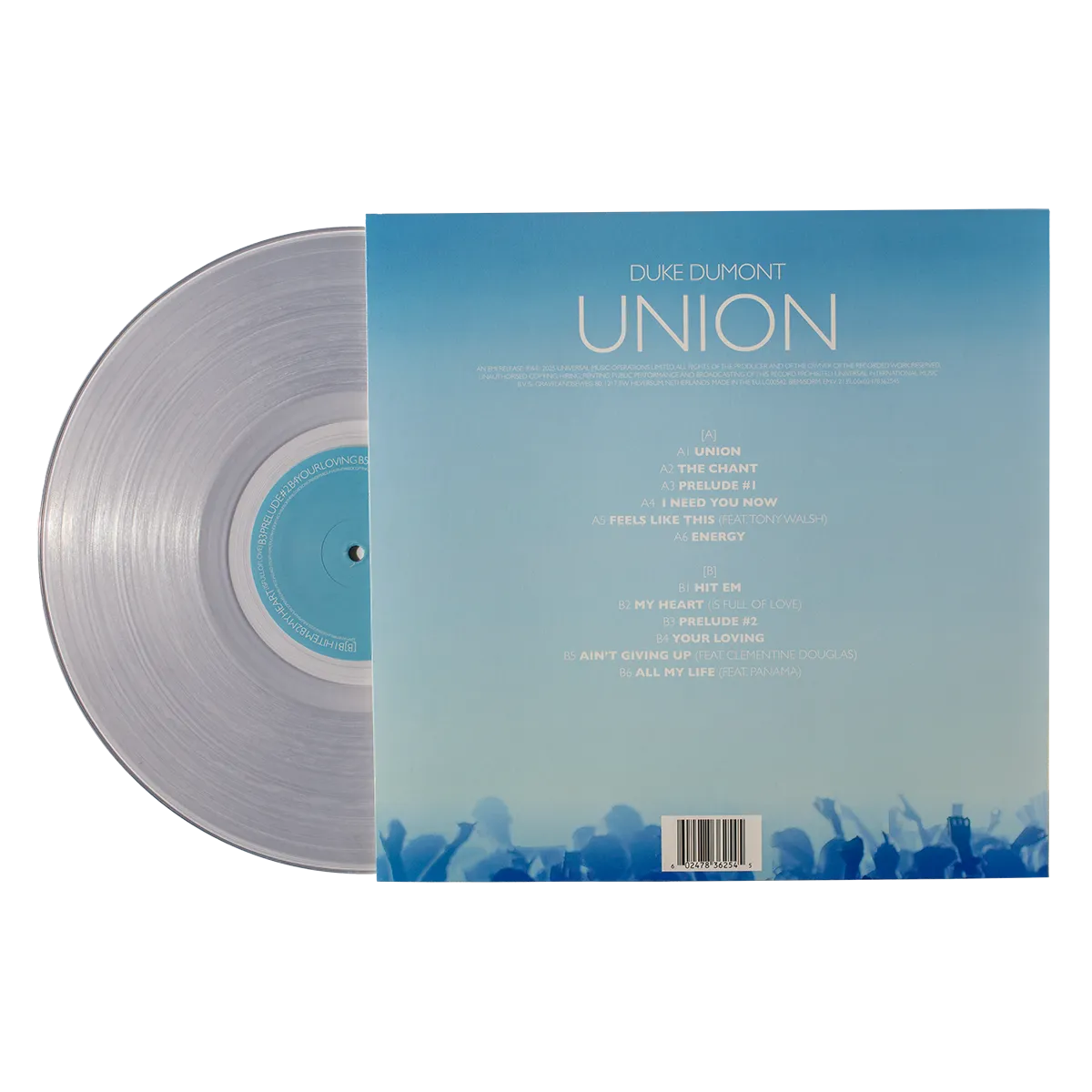EMI Union LP vinyle transparent 140g