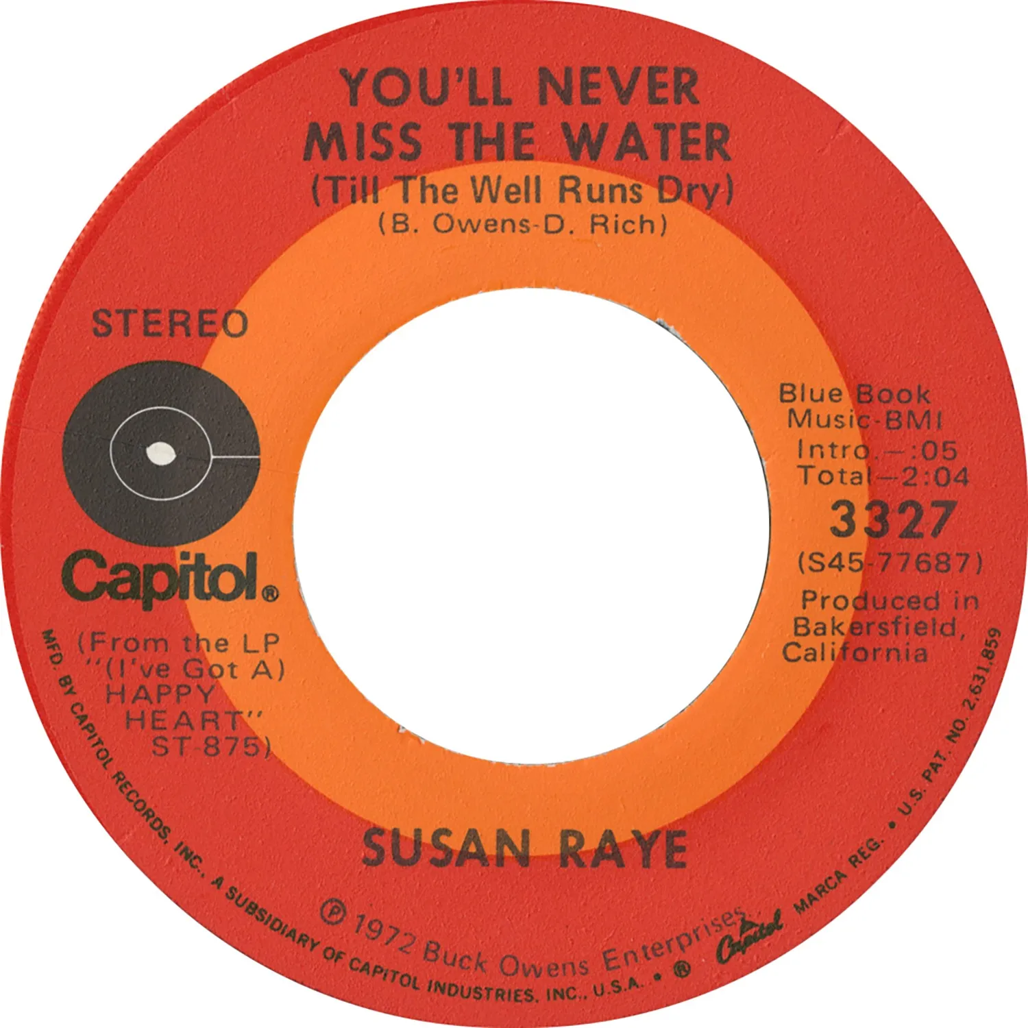 Susan Raye My Heart Has A Mind 45 tours 7" vintage country