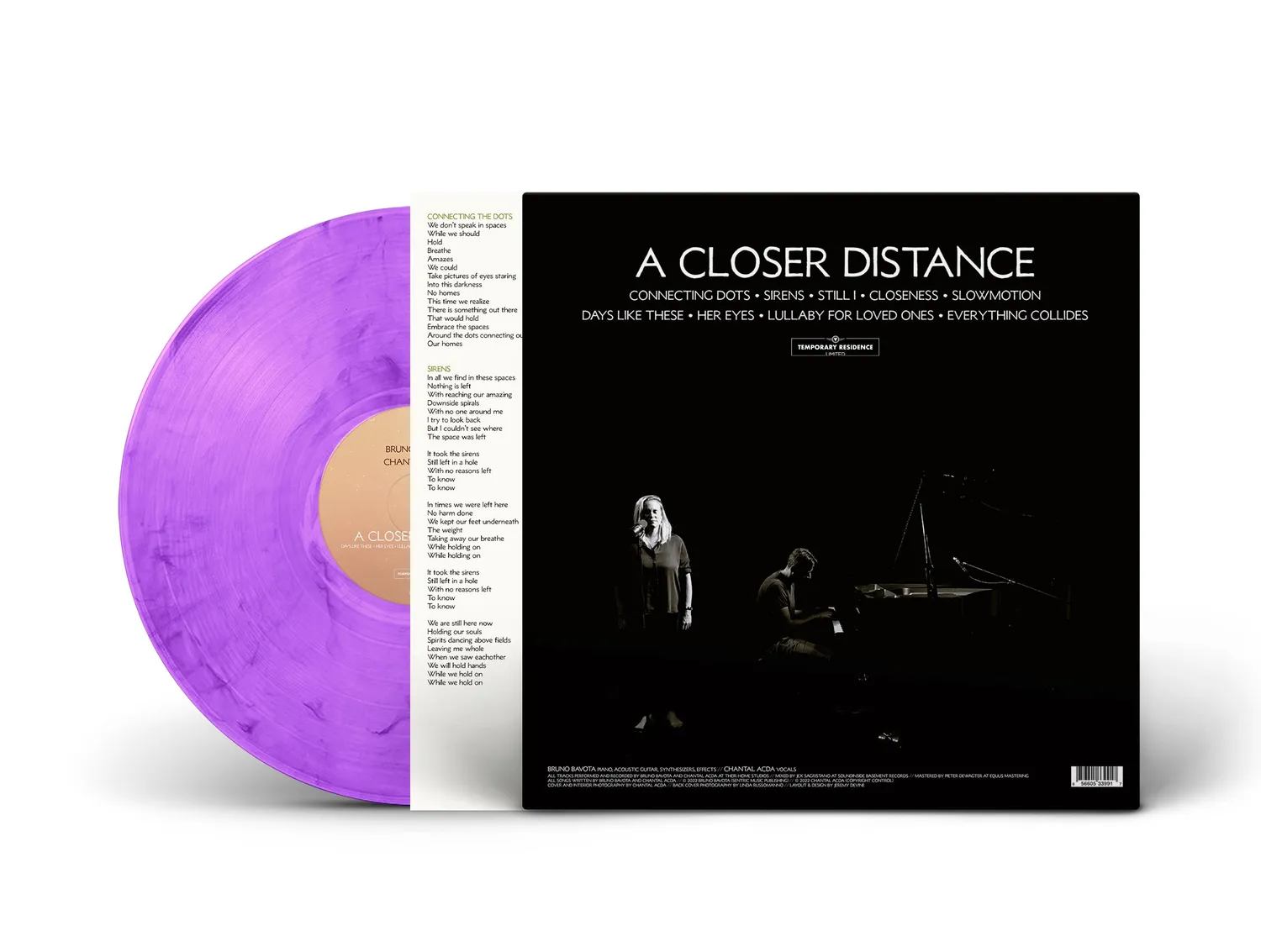 Bruno Bavota Chantal Acda A Closer Distance vinyle LP violet