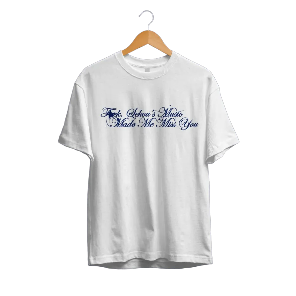 EMI Sekou's Music t-shirt blanc bleu S-XXL