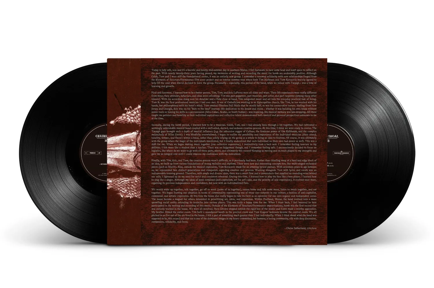 Cerberus Shoal Homb Anniversary vinyle 2LP rouge