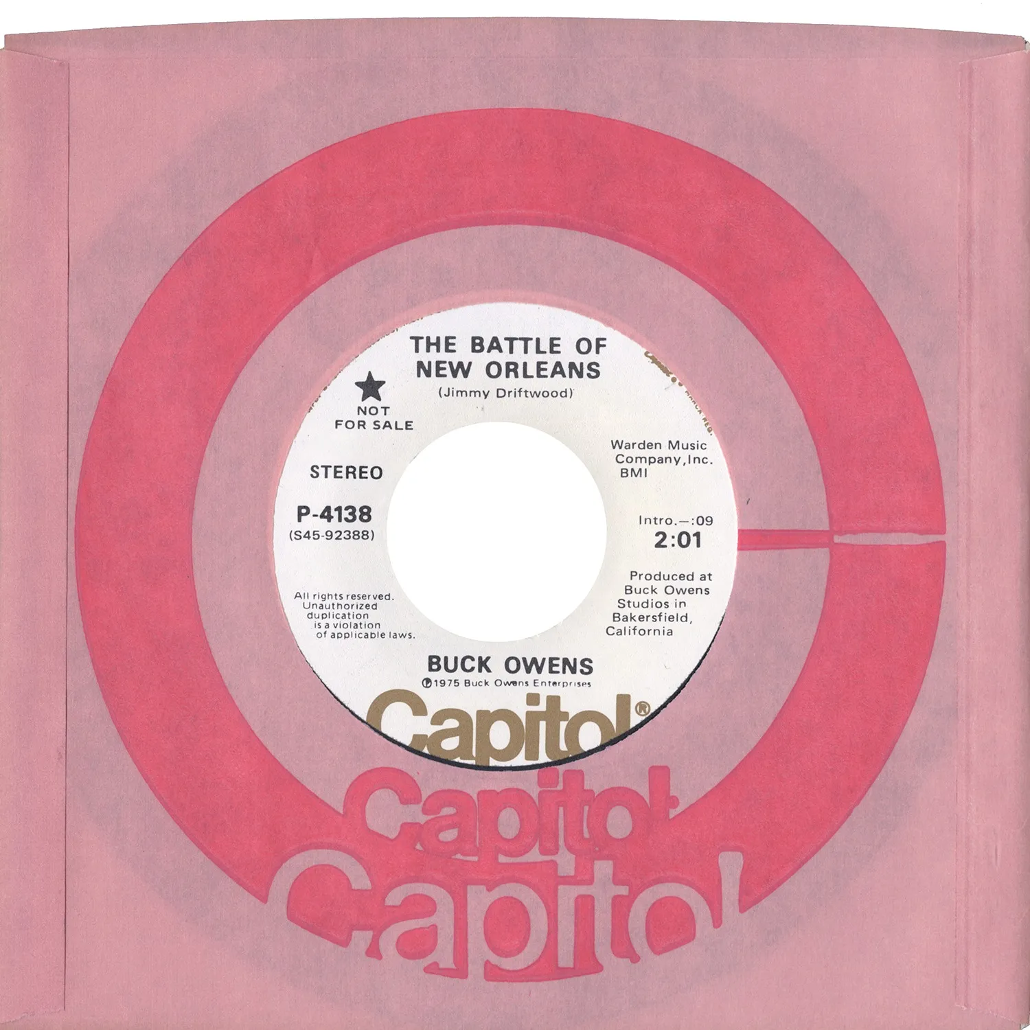 Omnivore Buck Owens Battle Of New Orleans 45 tours vintage mono