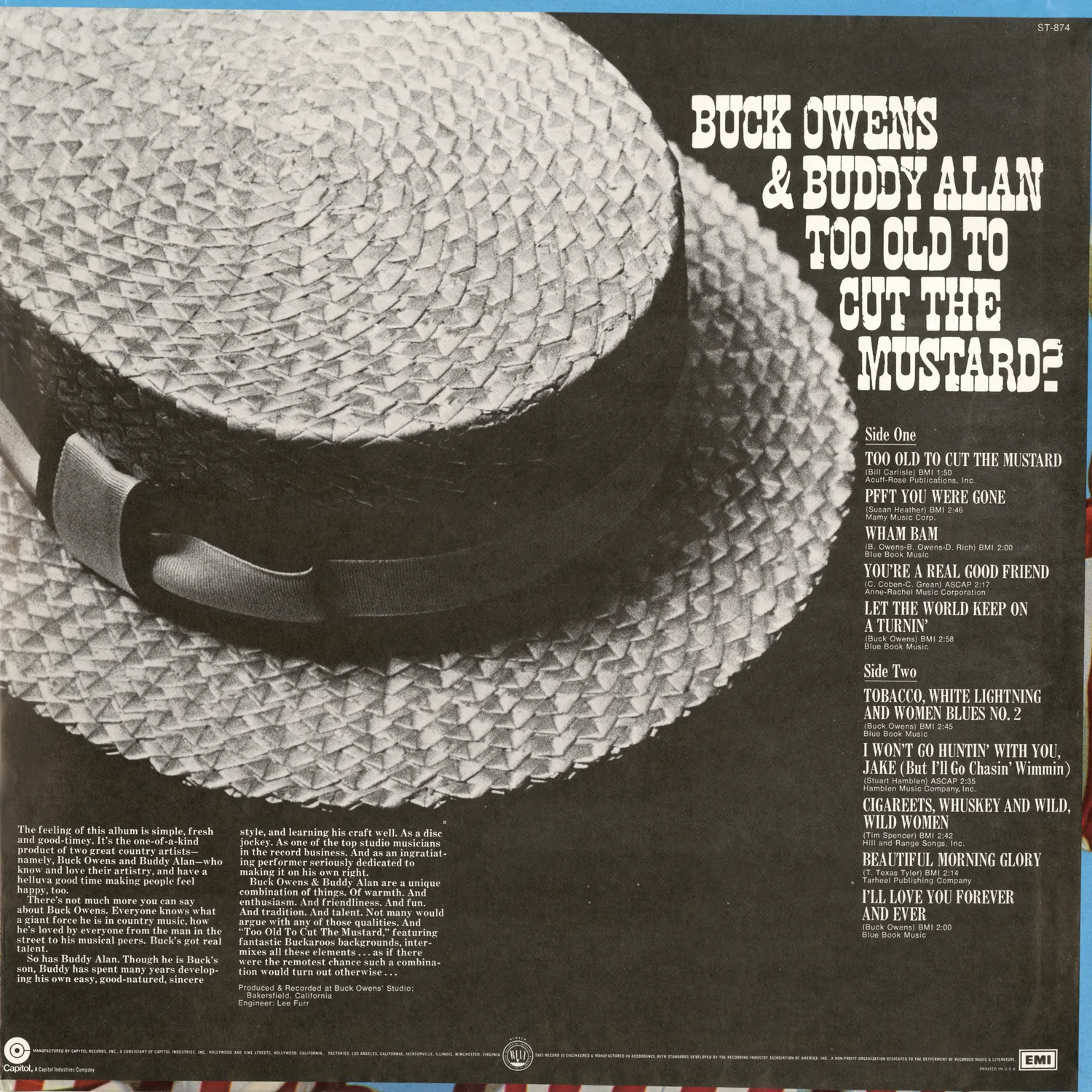 Omnivore Recordings Buck Owens Buddy Alan Too Old To Cut Mustard Vinyle