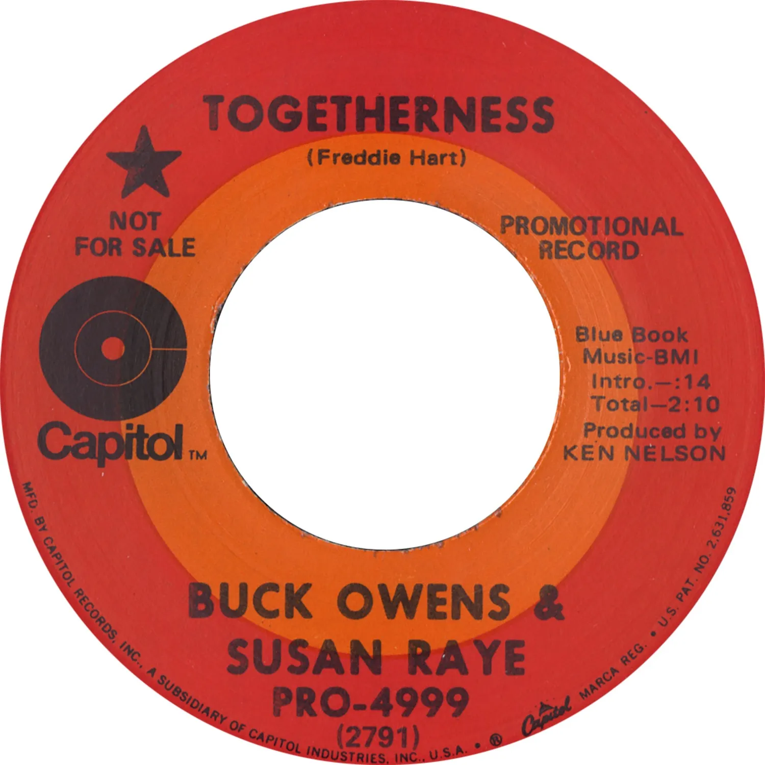 Omnivore Buck Owens Susan Raye Togetherness 7" vinyle vintage