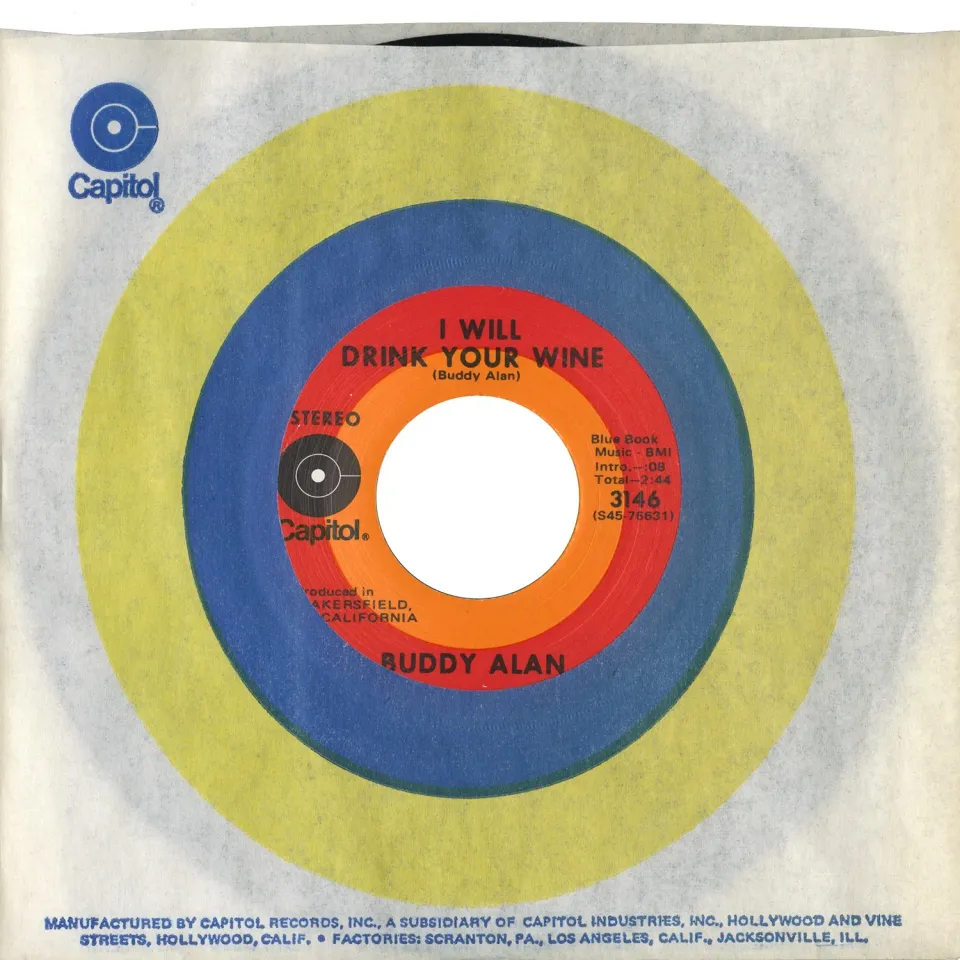 Omnivore Recordings Buddy Alan I Will Drink Your Wine vinyle 7"