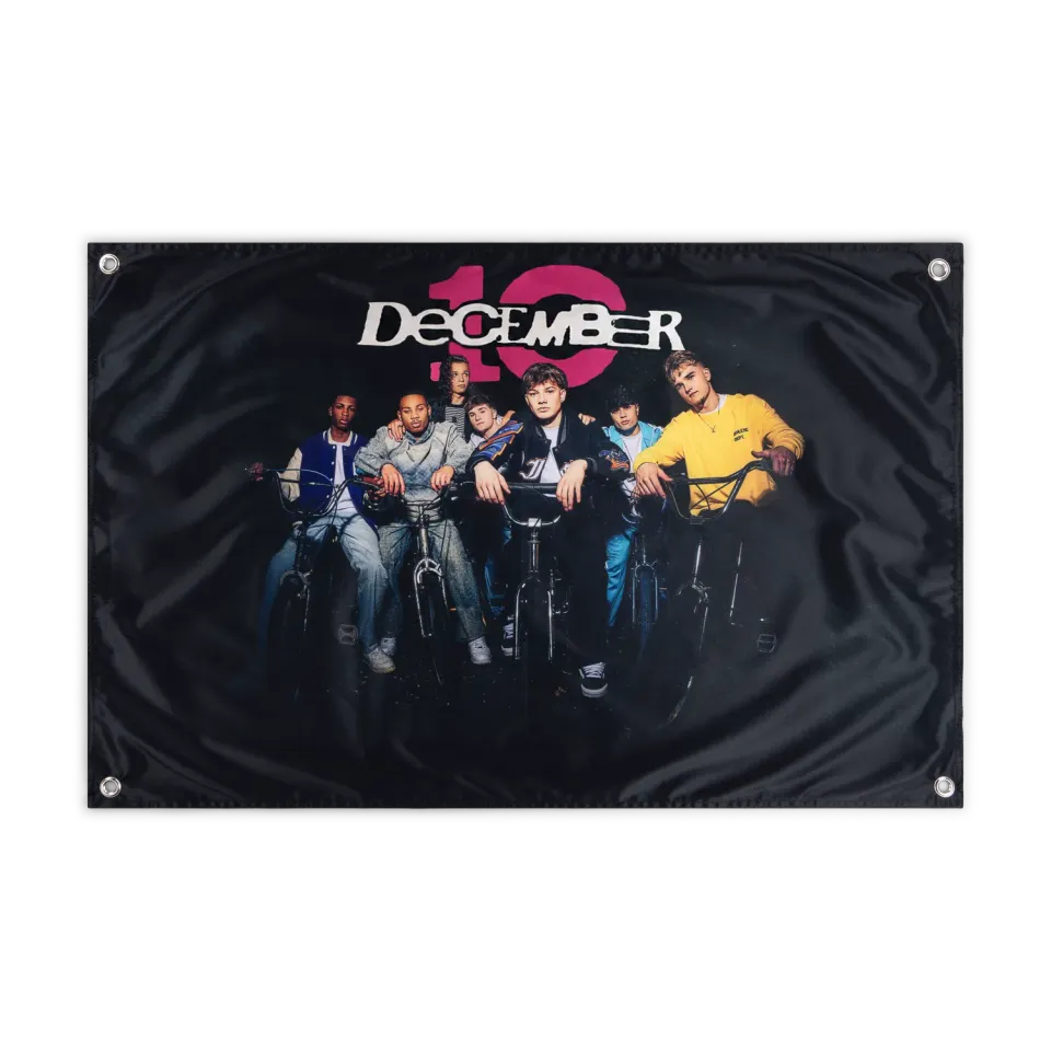 December 10 drapeau mural 91x61 cm œillets métal