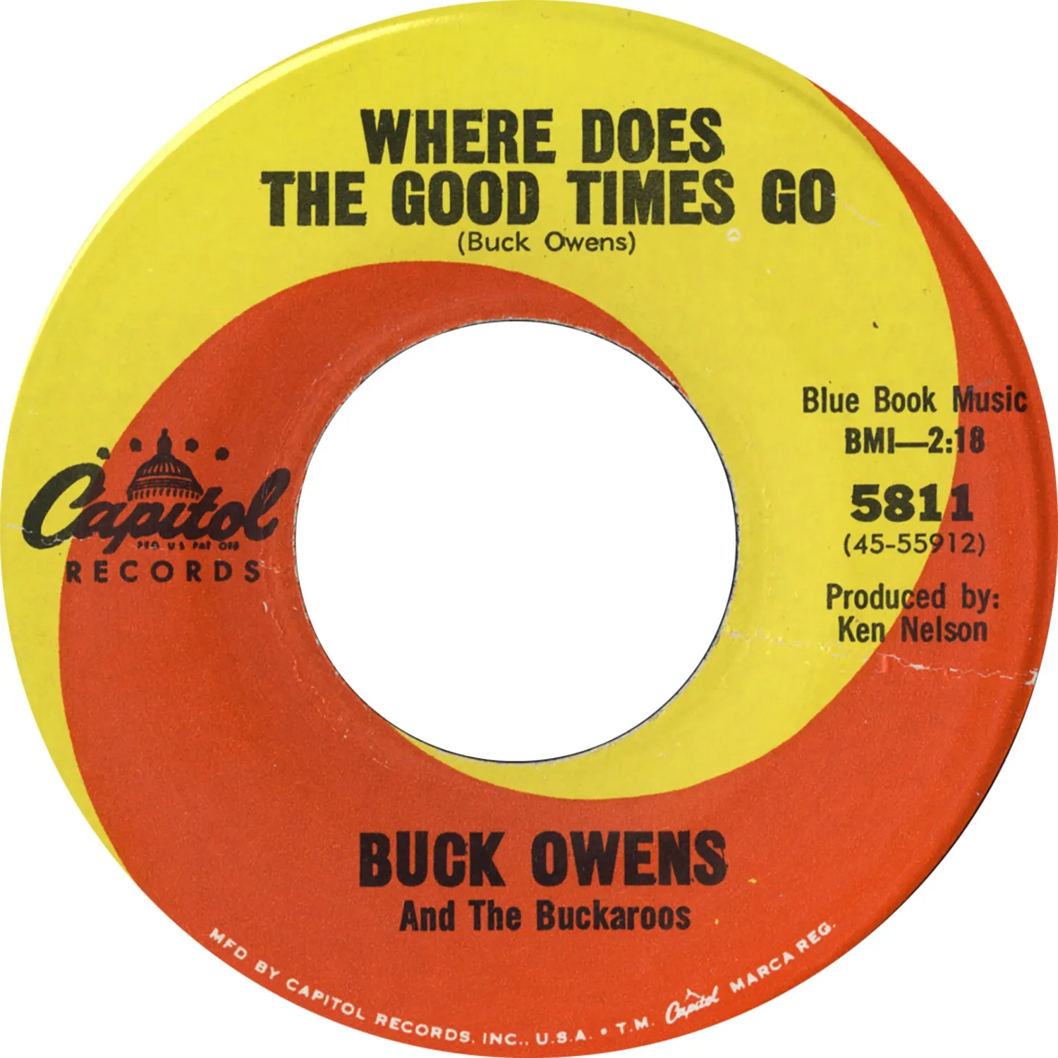Buck Owens Where Does The Good Times Go Single 7" vintage