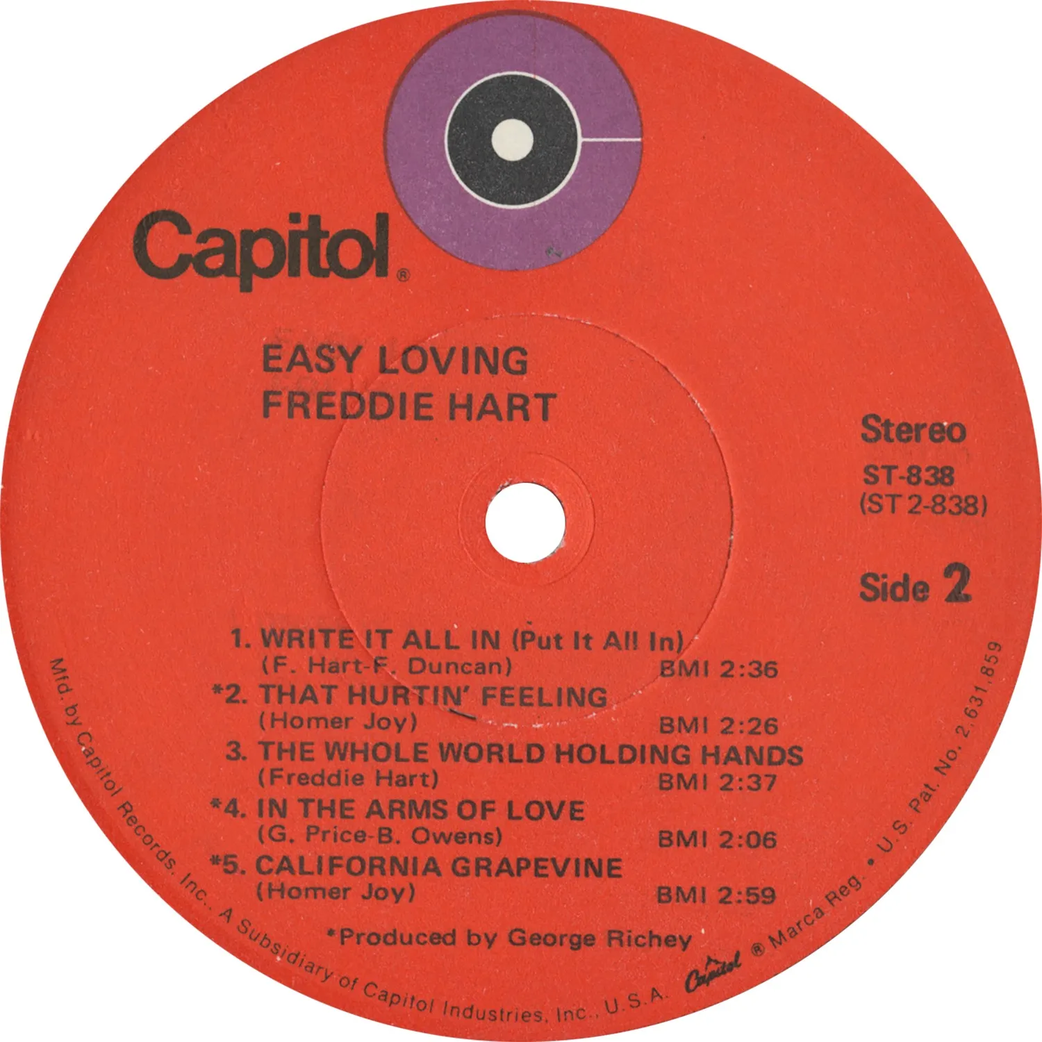 Freddie Hart Easy Loving LP Vinyle vintage scellé