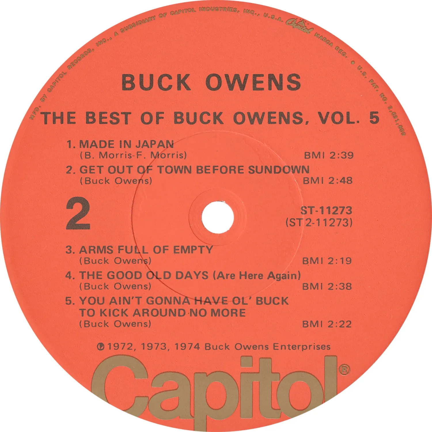 Omnivore Buck Owens Best Of Volume 5 vinyle vintage scellé
