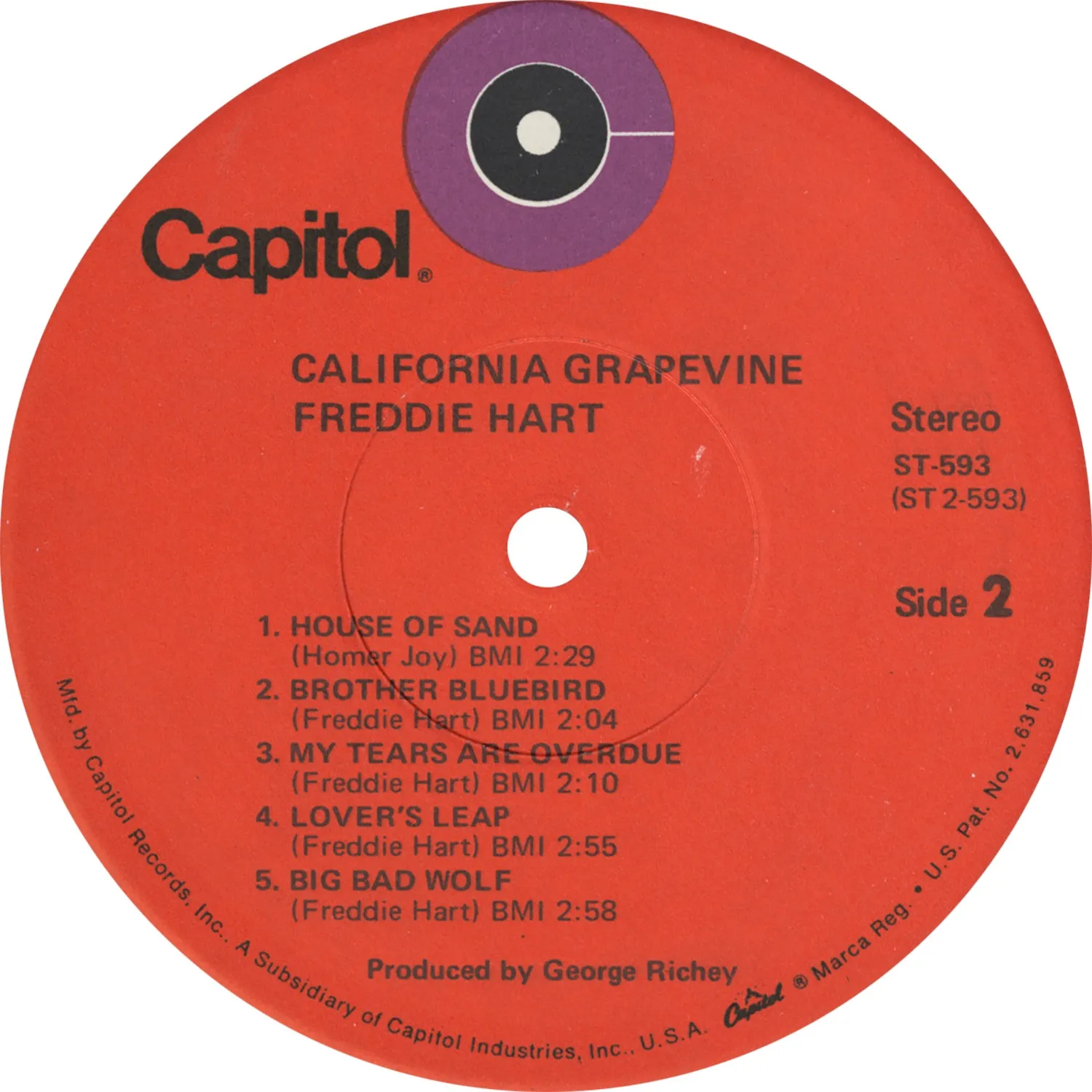 Omnivore Freddie Hart California Grapevine vinyle vintage scellé