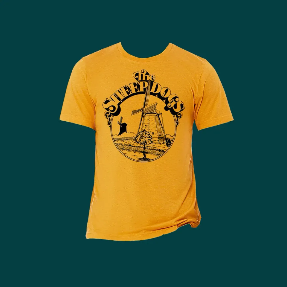 Sheepdogs Recording Co Windmill tee jaune Gildan Softstyle