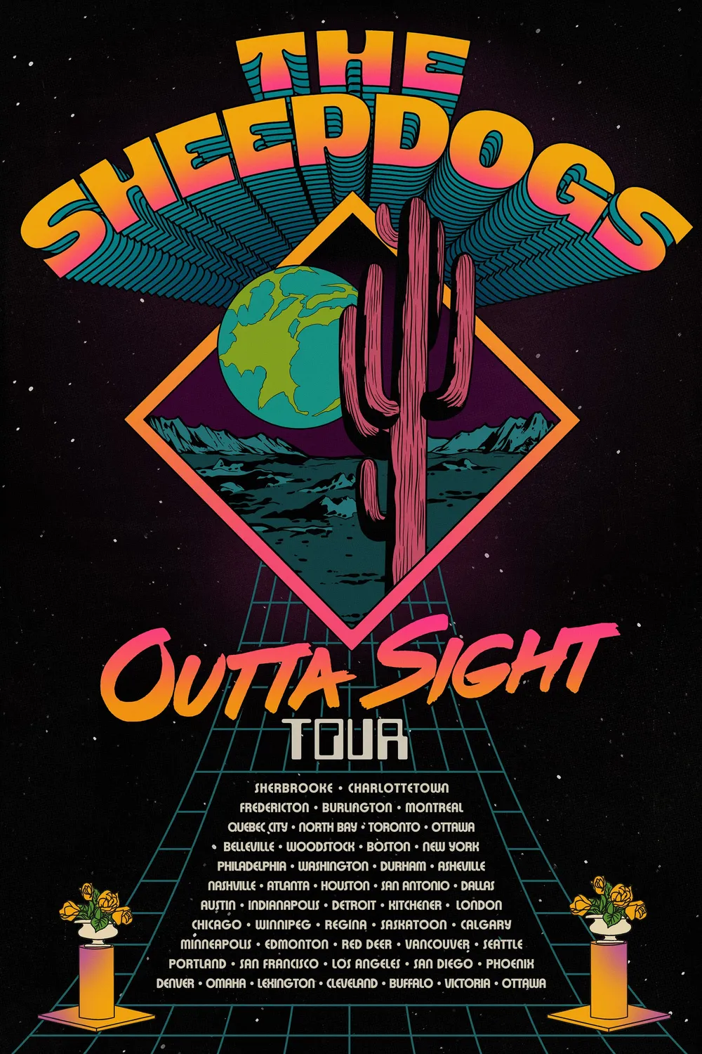 Sheepdogs Recording Co Outta Sight affiche sérigraphie